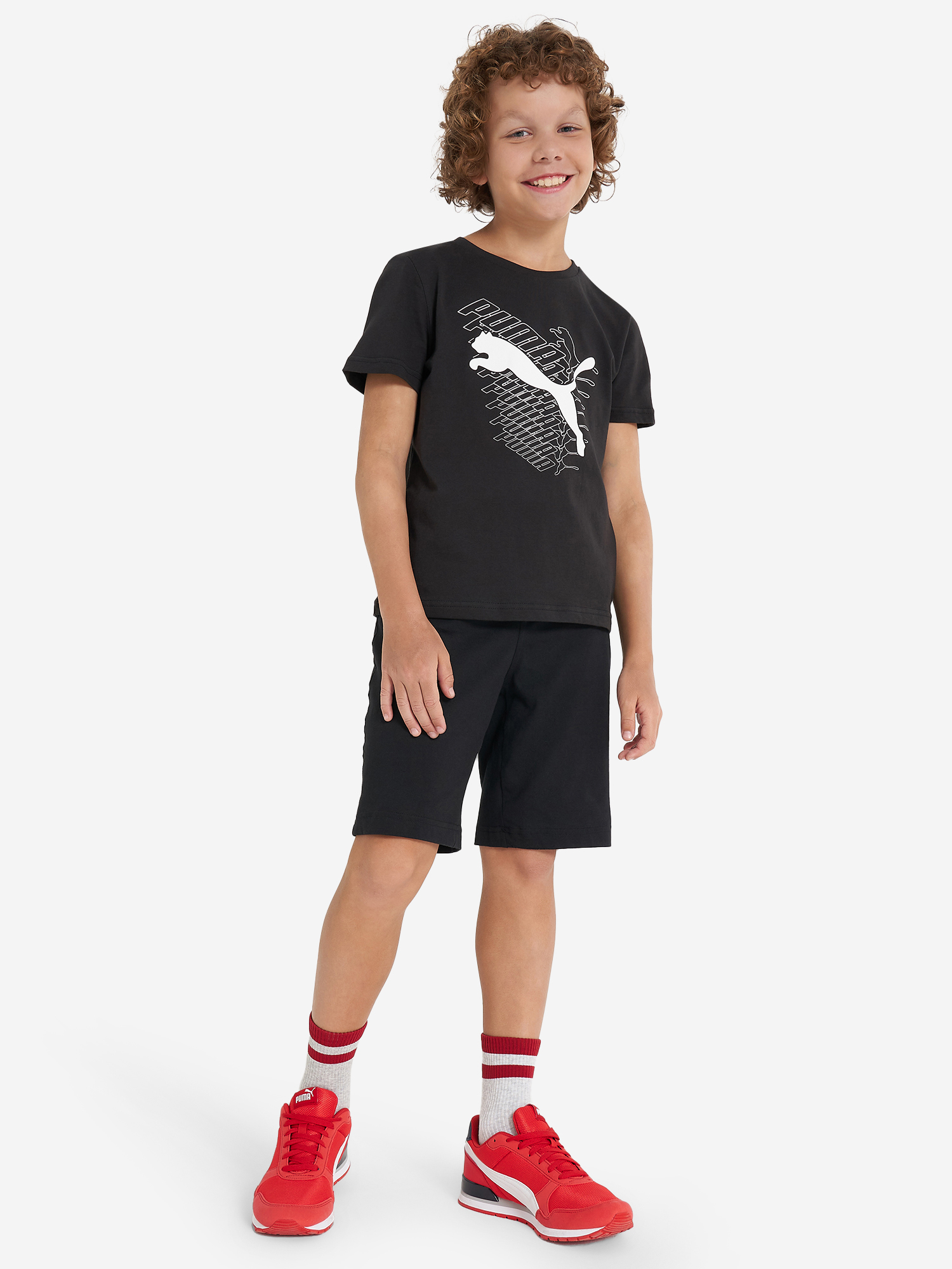 фото Футболка для мальчиков puma graphics cat, черный