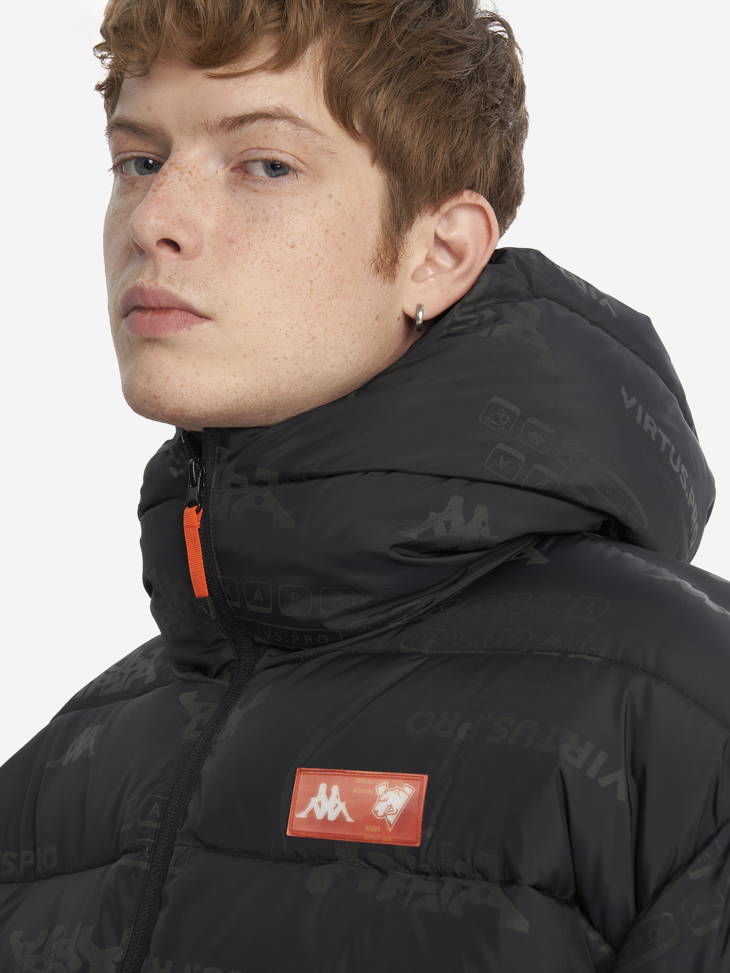 фото Пуховик kappa x virtus.pro, черный