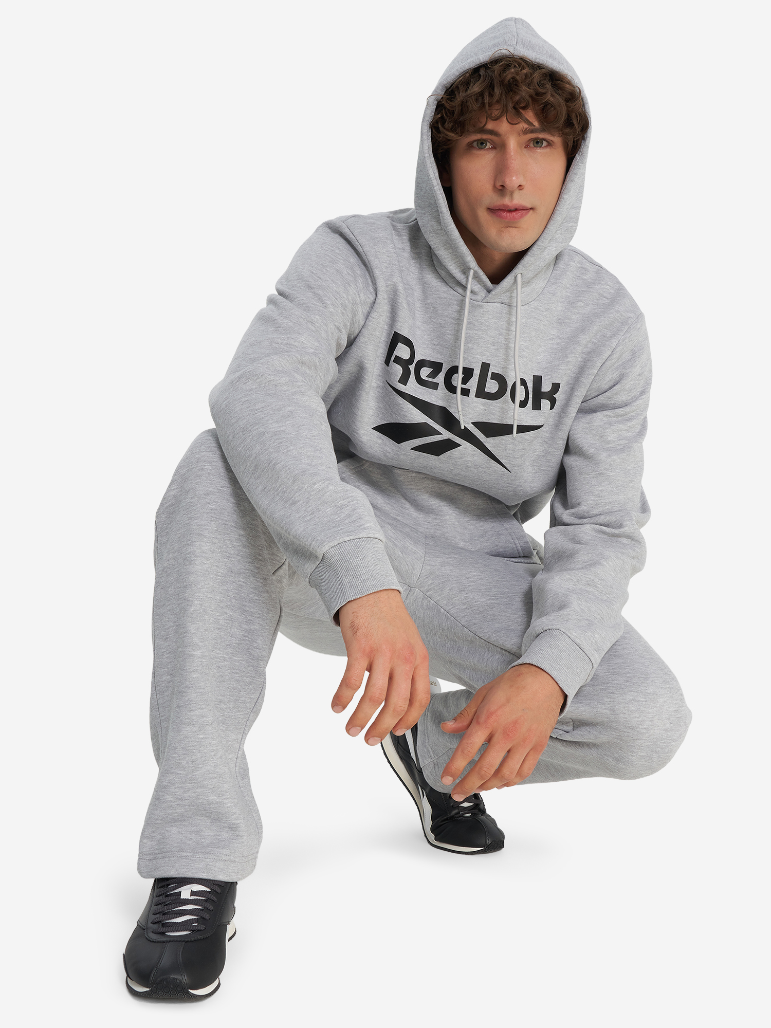 фото Худи мужское reebok victor, серый
