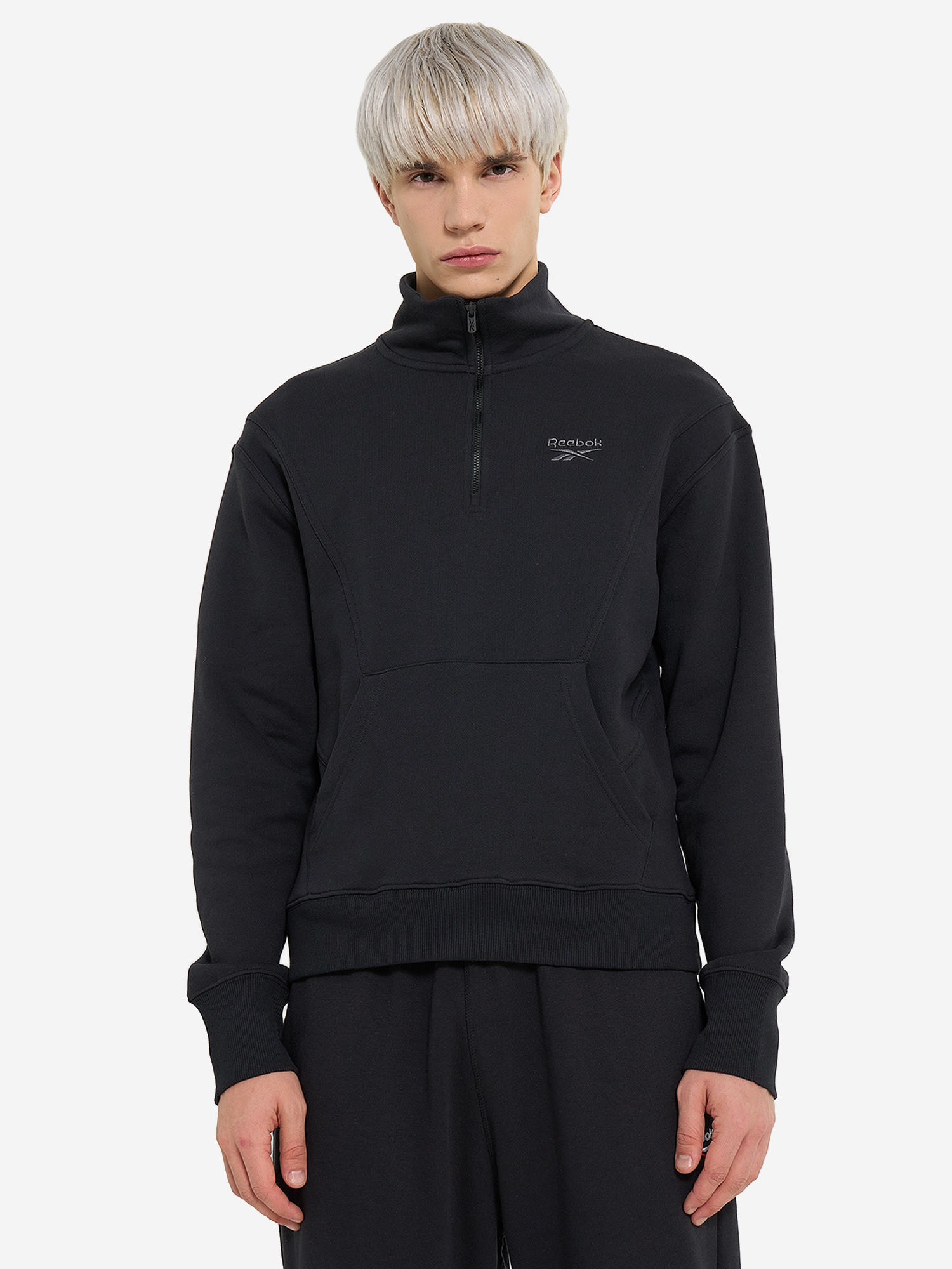 фото Толстовка мужская reebok icon elements quarter, черный