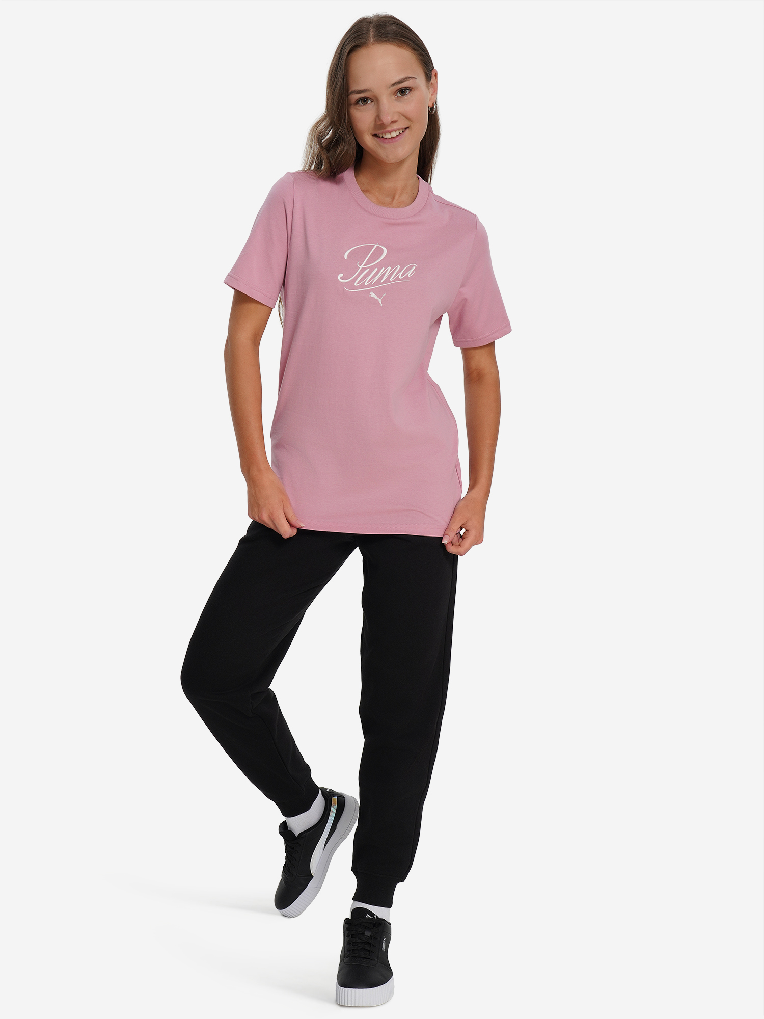 фото Футболка для девочек puma script, розовый