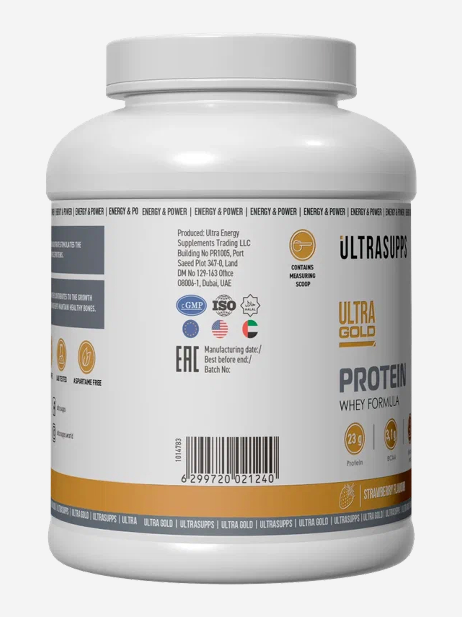 фото Протеин ultrasupps ultra gold "клубника", 600 г, белый