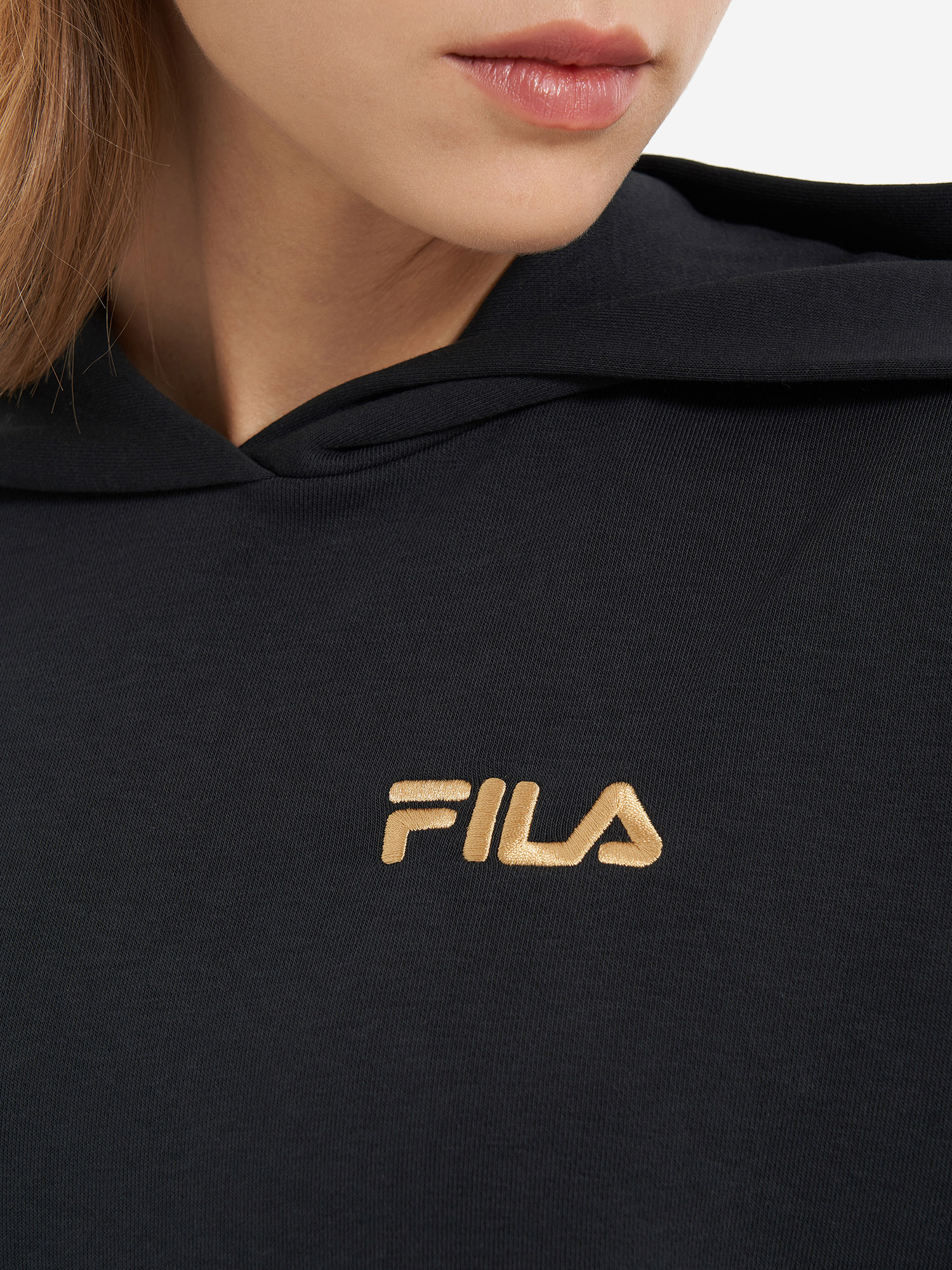 фото Худи женское оверсайз fila, черный