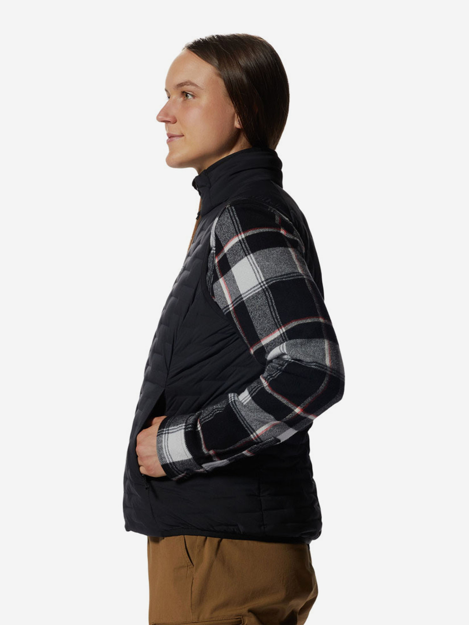 фото Жилет пуховый женский mountain hardwear stretchdown, черный