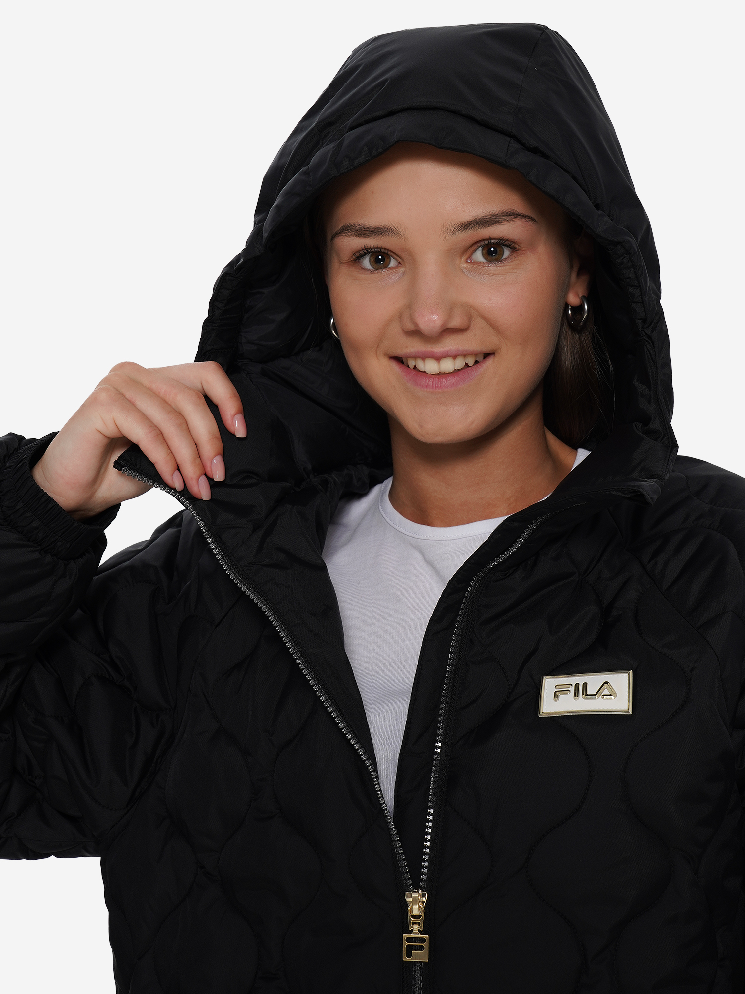 фото Пальто утепленное для девочек fila, черный