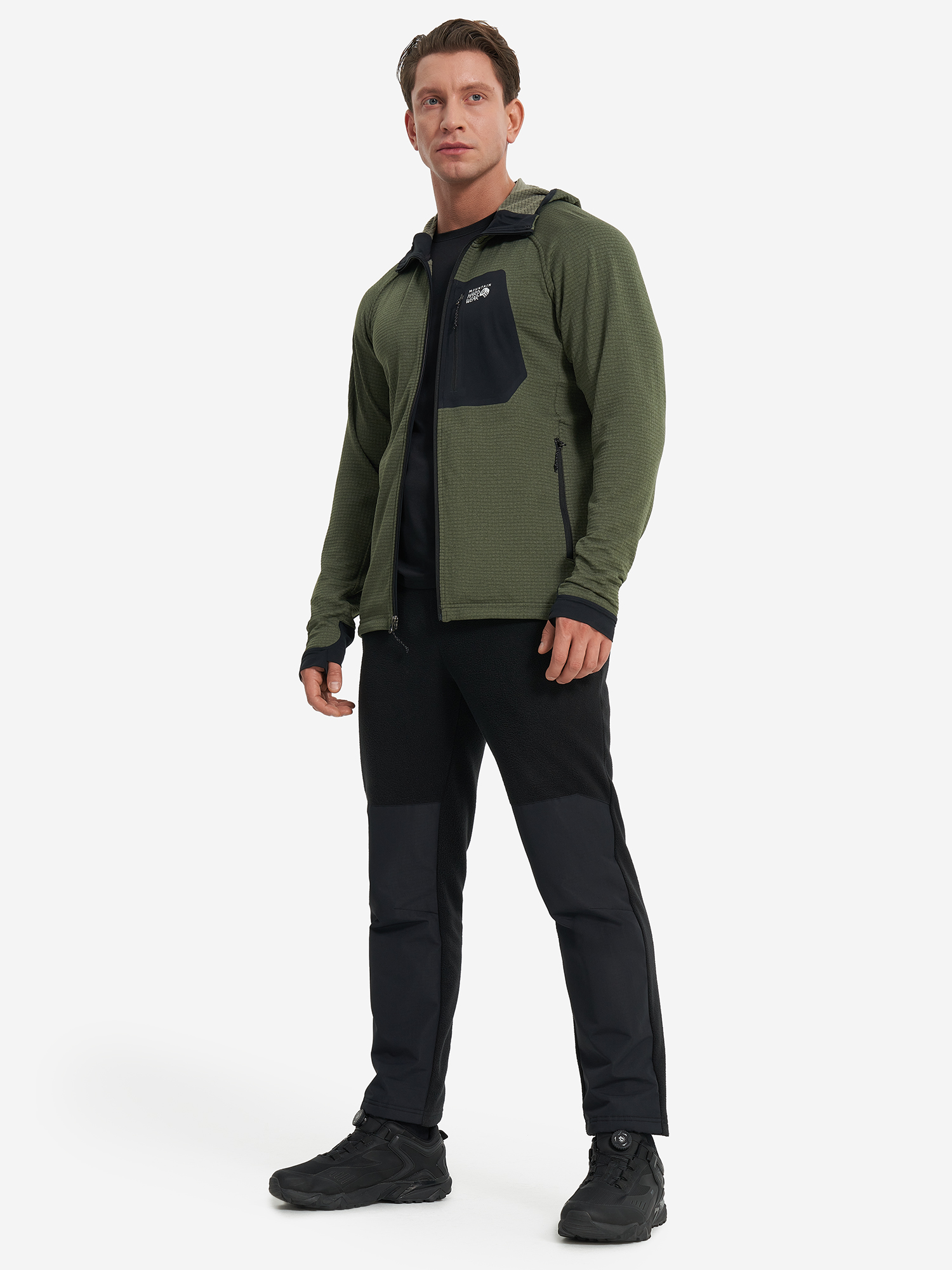 фото Толстовка мужская mountain hardwear polartec, зеленый