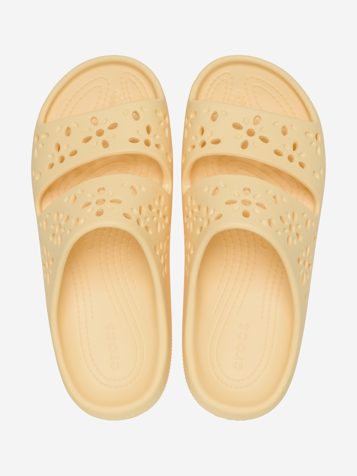 фото Шлепанцы женские crocs classic floral cut out, желтый