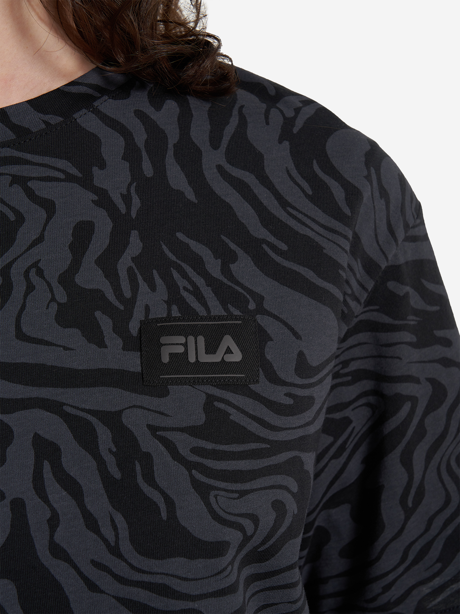фото Футболка женская оверсайз fila, черный