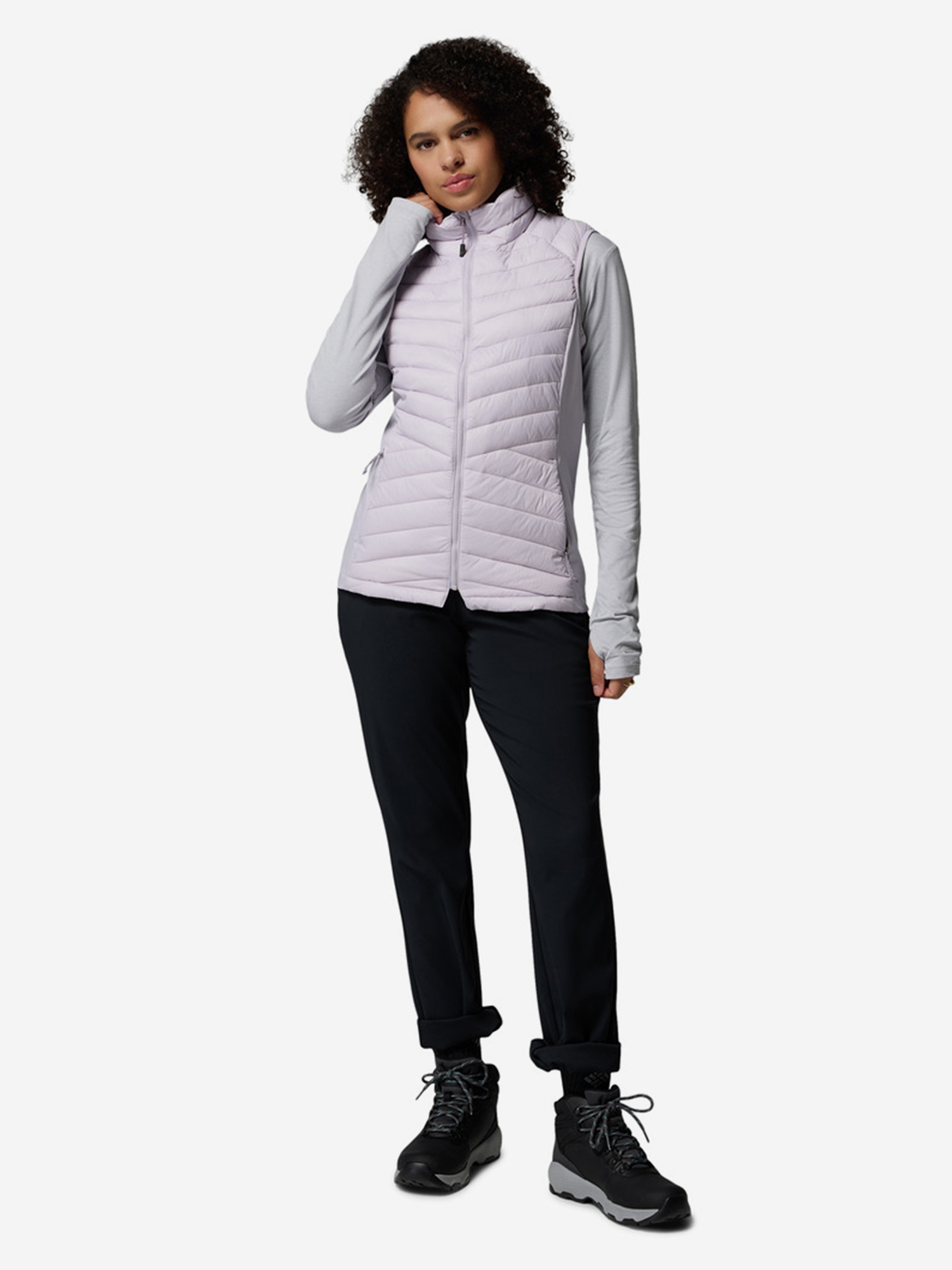 фото Жилет утепленный женский columbia powder pass iii hybrid vest, розовый
