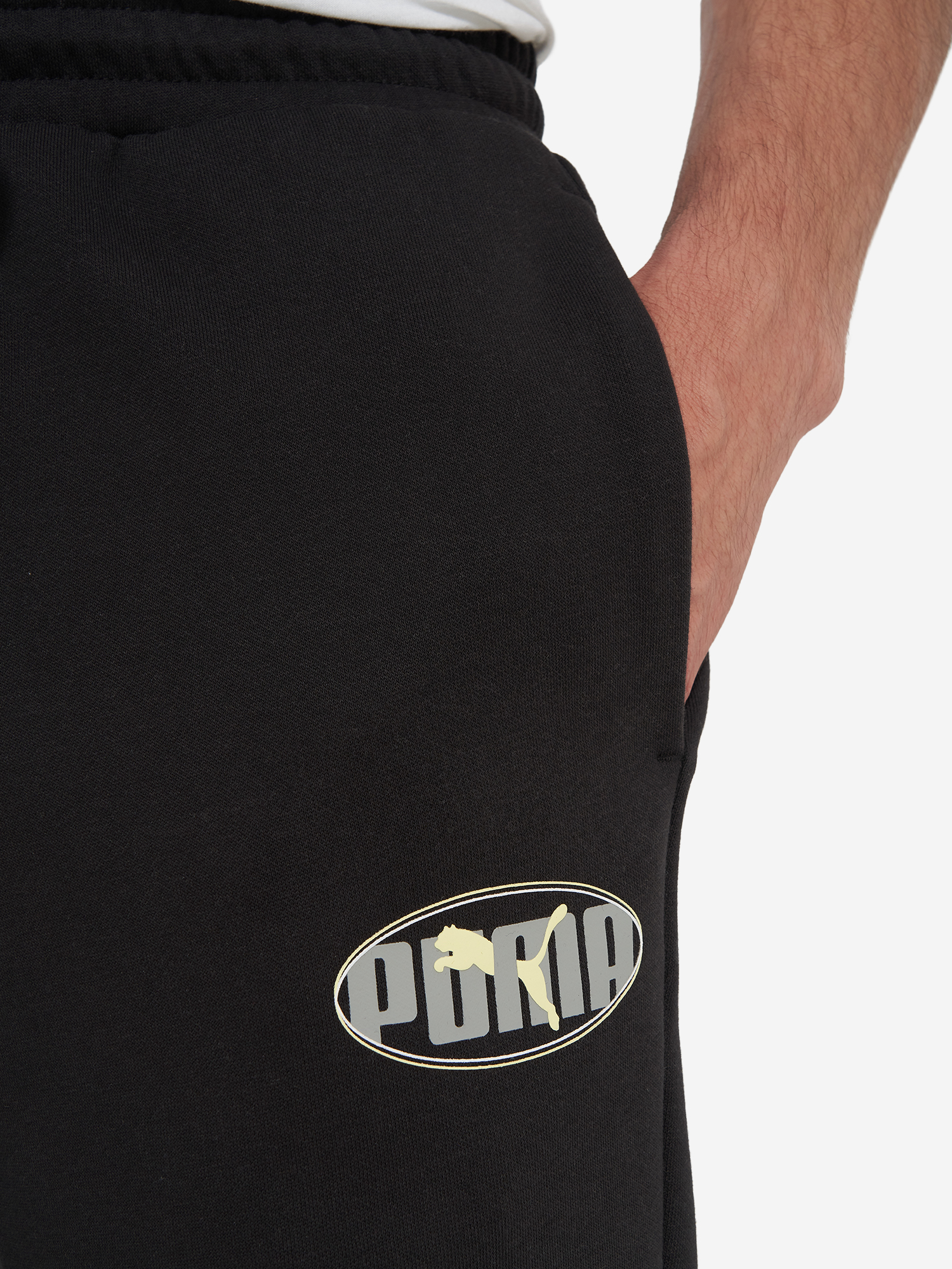 фото Брюки мужские puma ess logo lab execution, черный