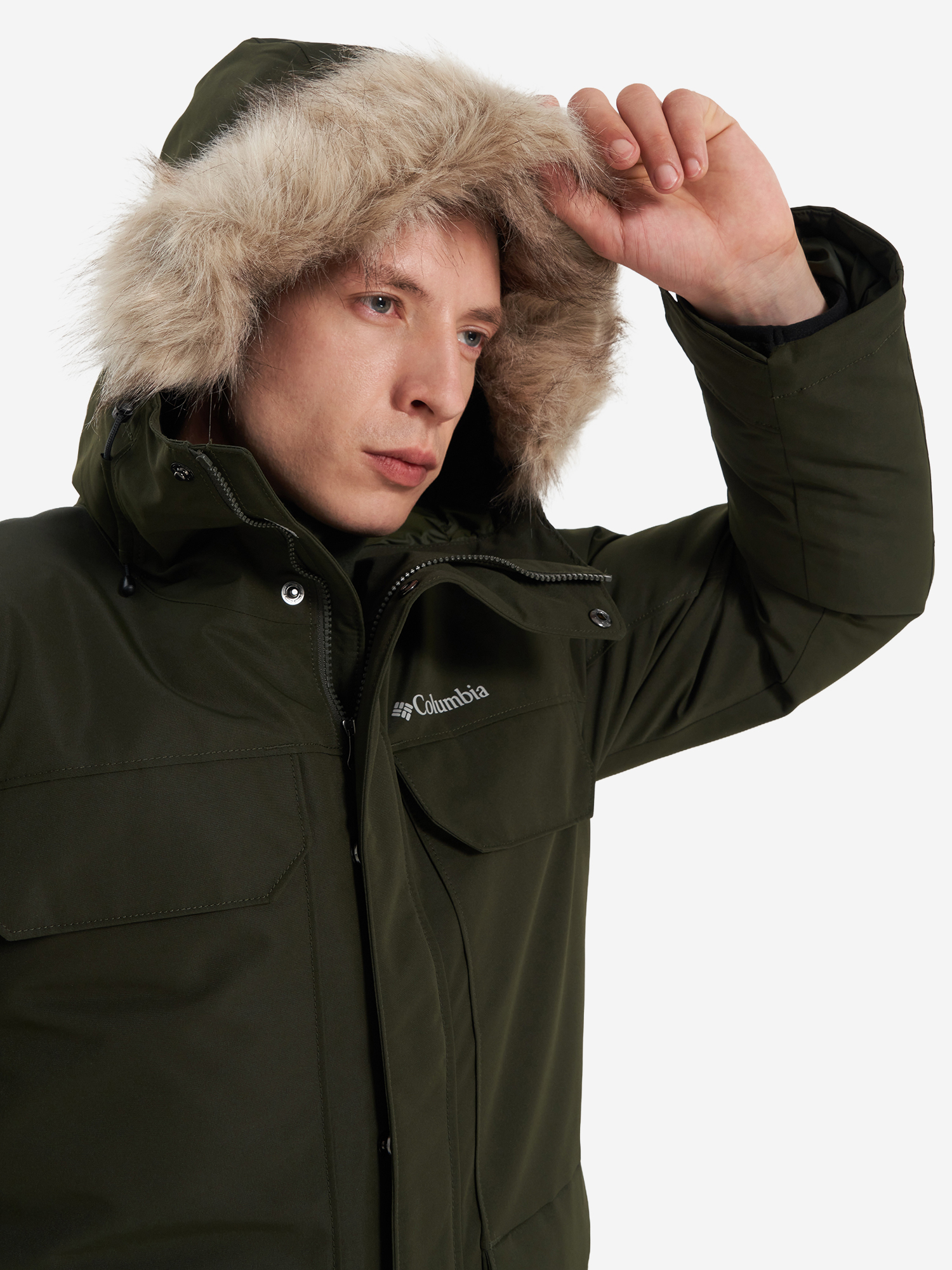 фото Парка мужская columbia south canyon iii long parka, зеленый