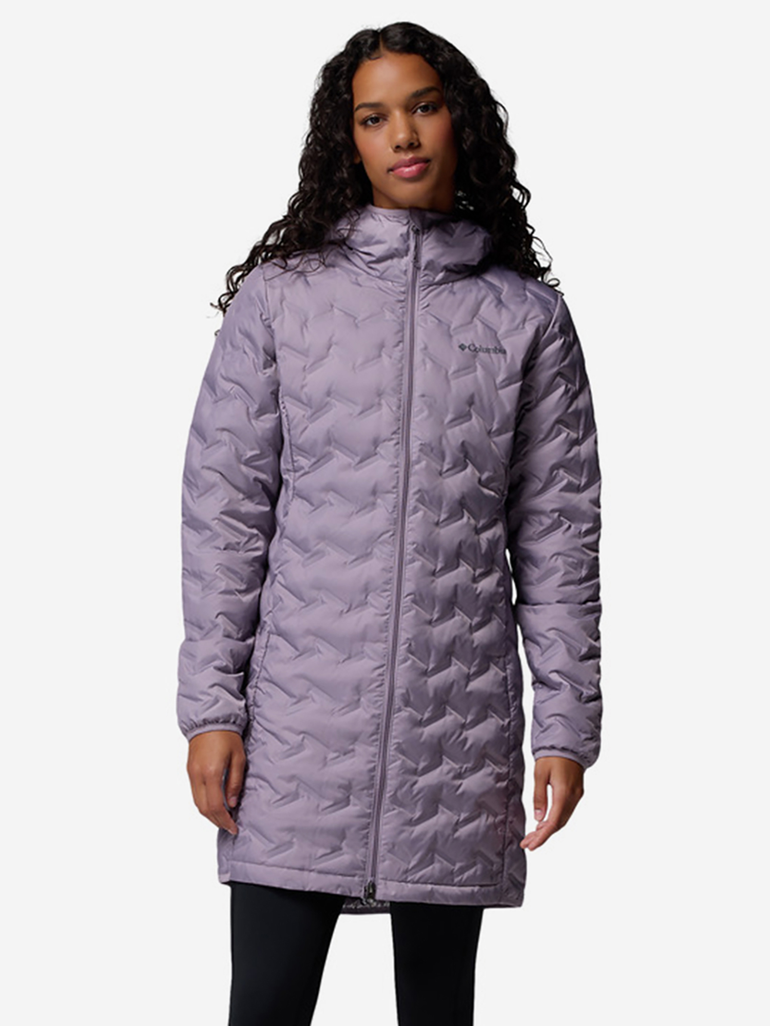 фото Пуховик женский columbia delta ridge ii long down jacket, розовый