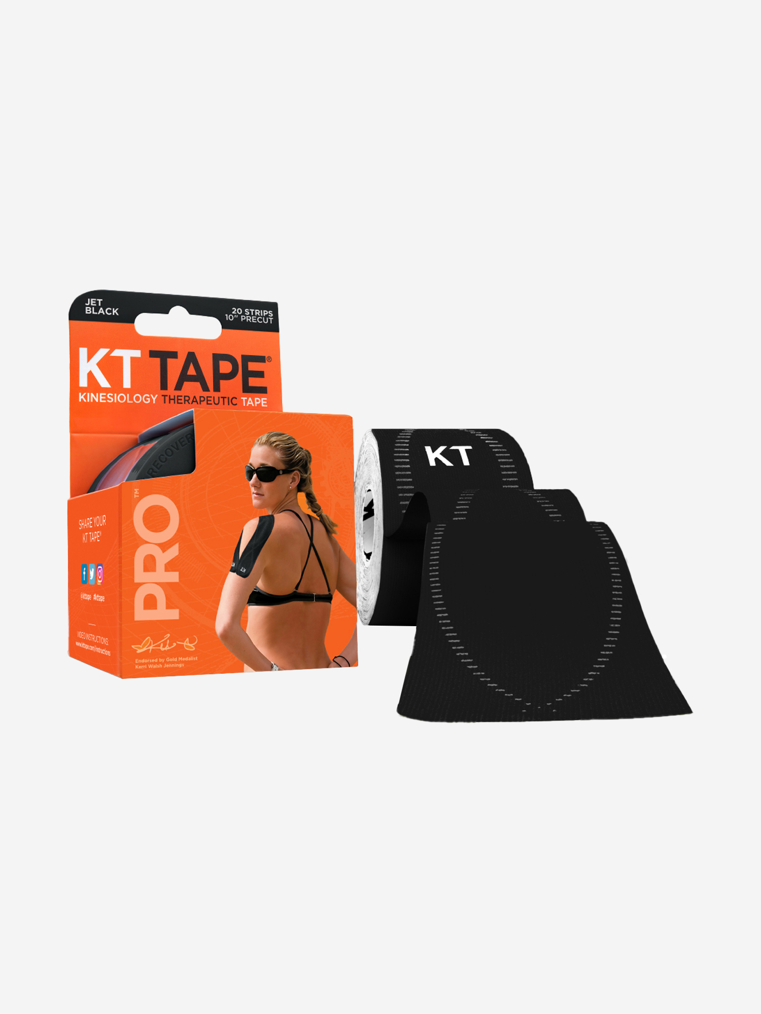 KT Tape PRO Кинезио тейп спортивный для тела, 20 полосок в рулоне, 25 х 5 см, черный, Черный
KT Tape PRO Кинезио тейп спортивный для тела, 20 полосок в рулоне, 25 х 5 см, черный, Черный