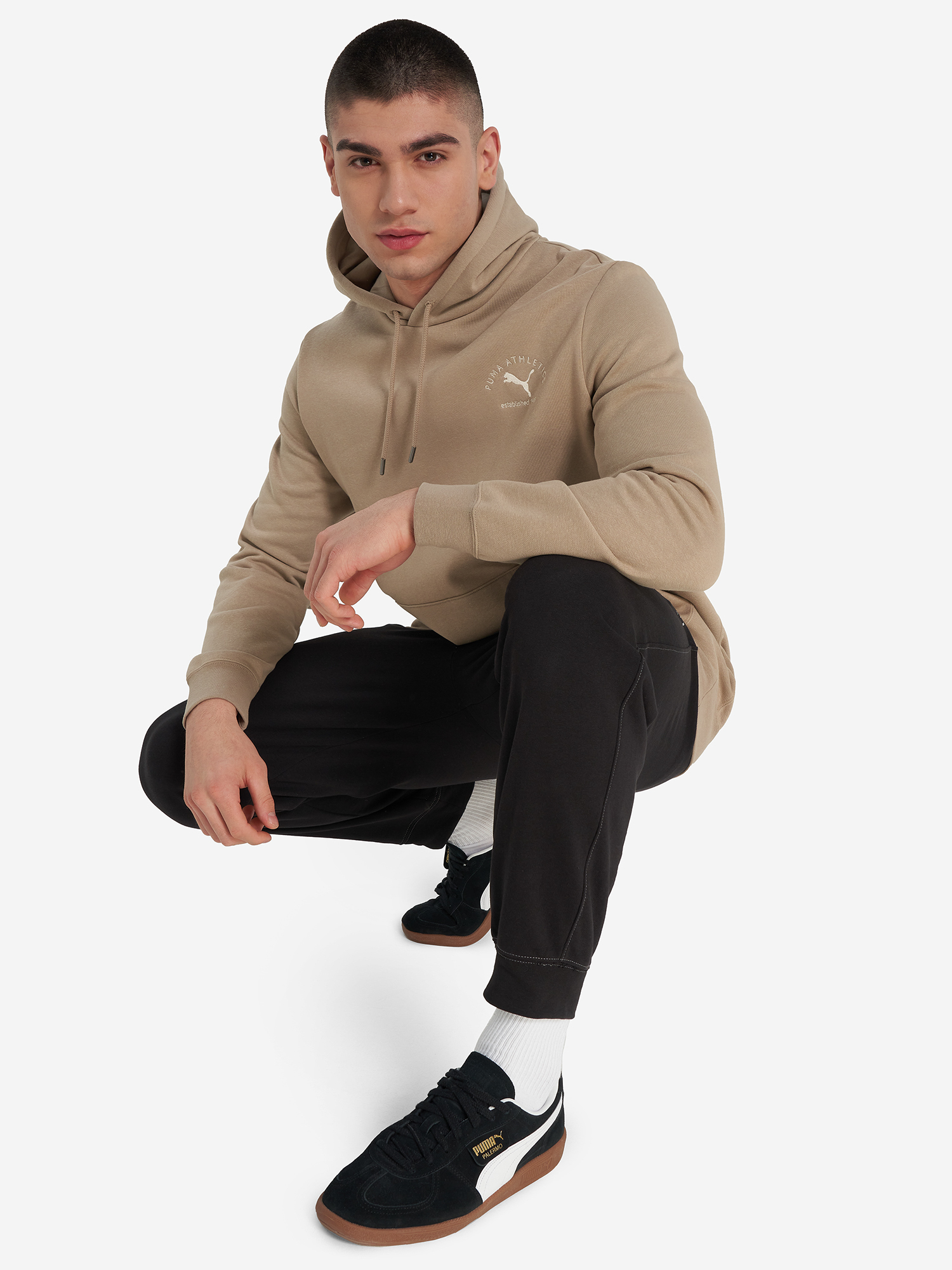 фото Худи мужское puma class, коричневый