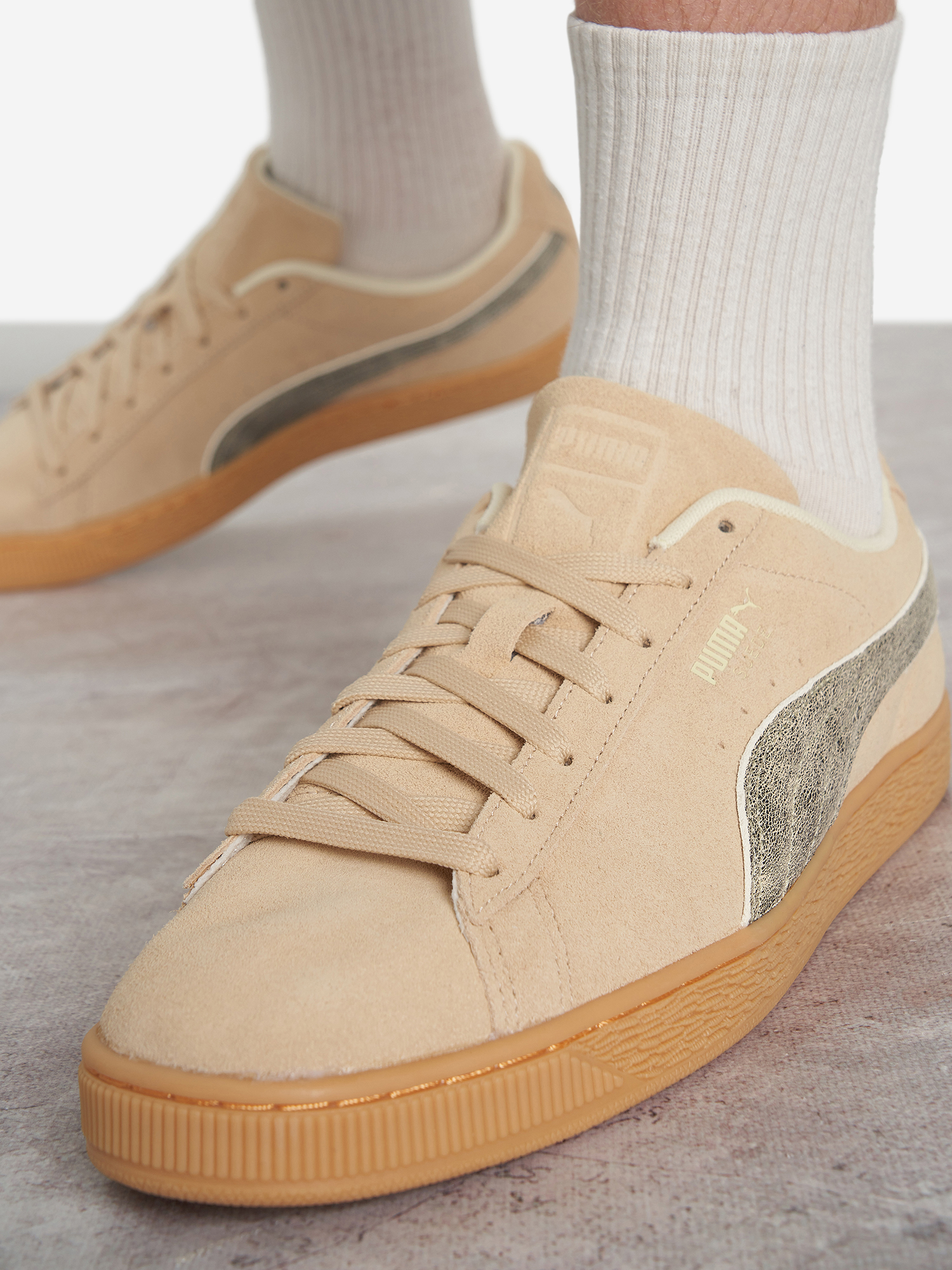 фото Кеды мужские puma suede reward, бежевый