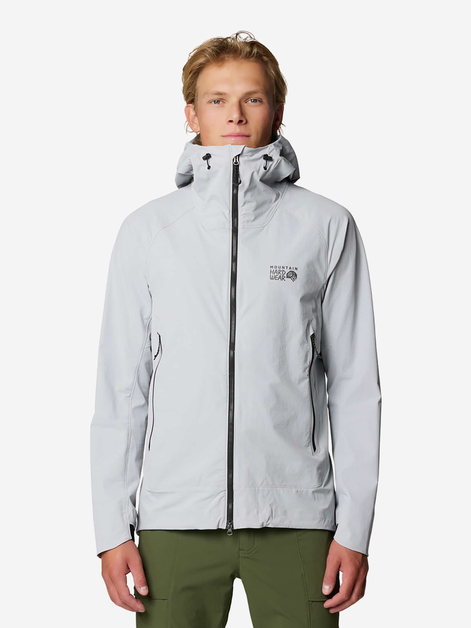 фото Куртка софтшелл мужская mountain hardwear chockstone alpine lt hooded jacket, серый