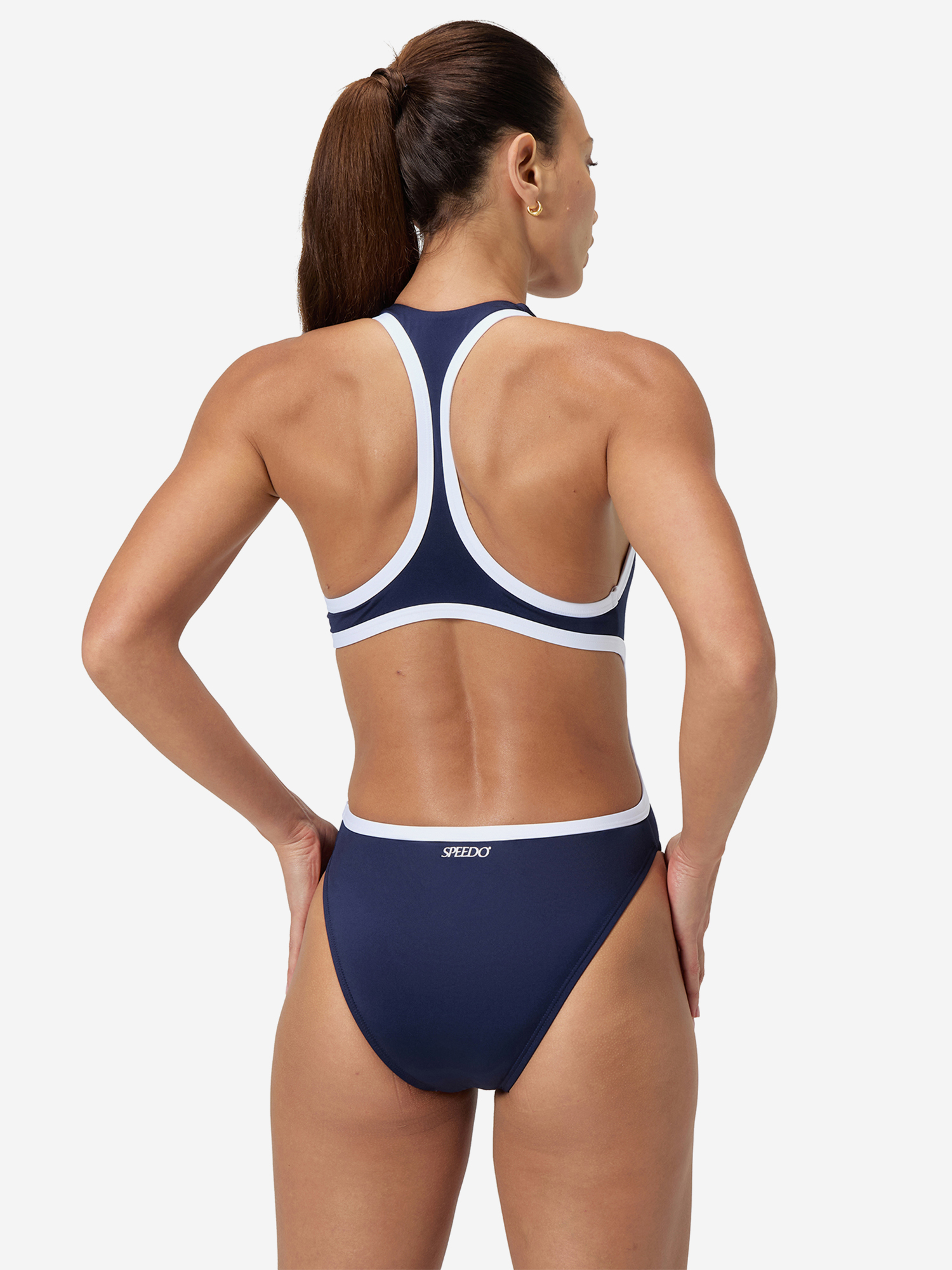 фото Купальник слитный женский speedo solid bound, синий