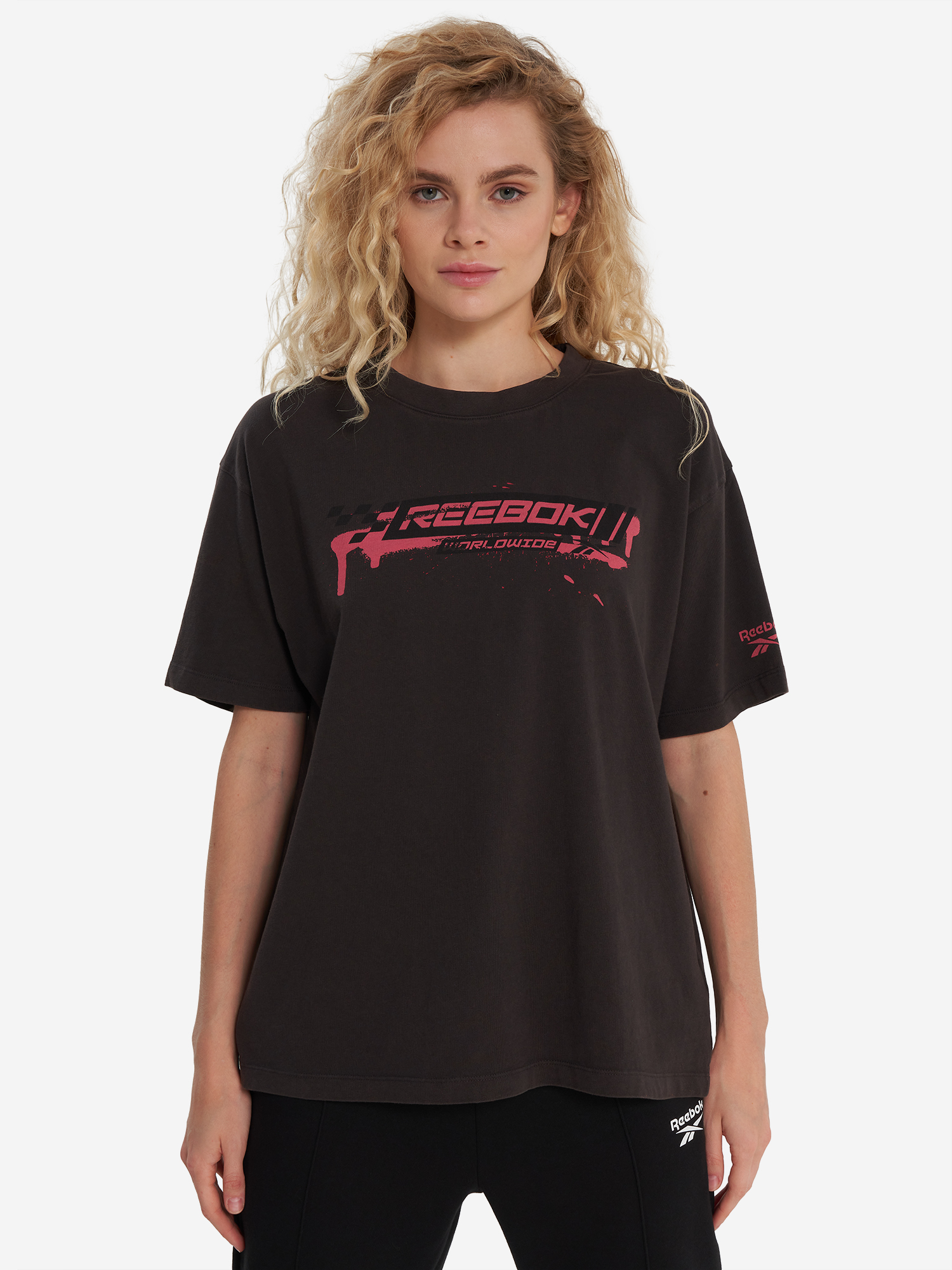 фото Футболка женская reebok michelle graphic, серый