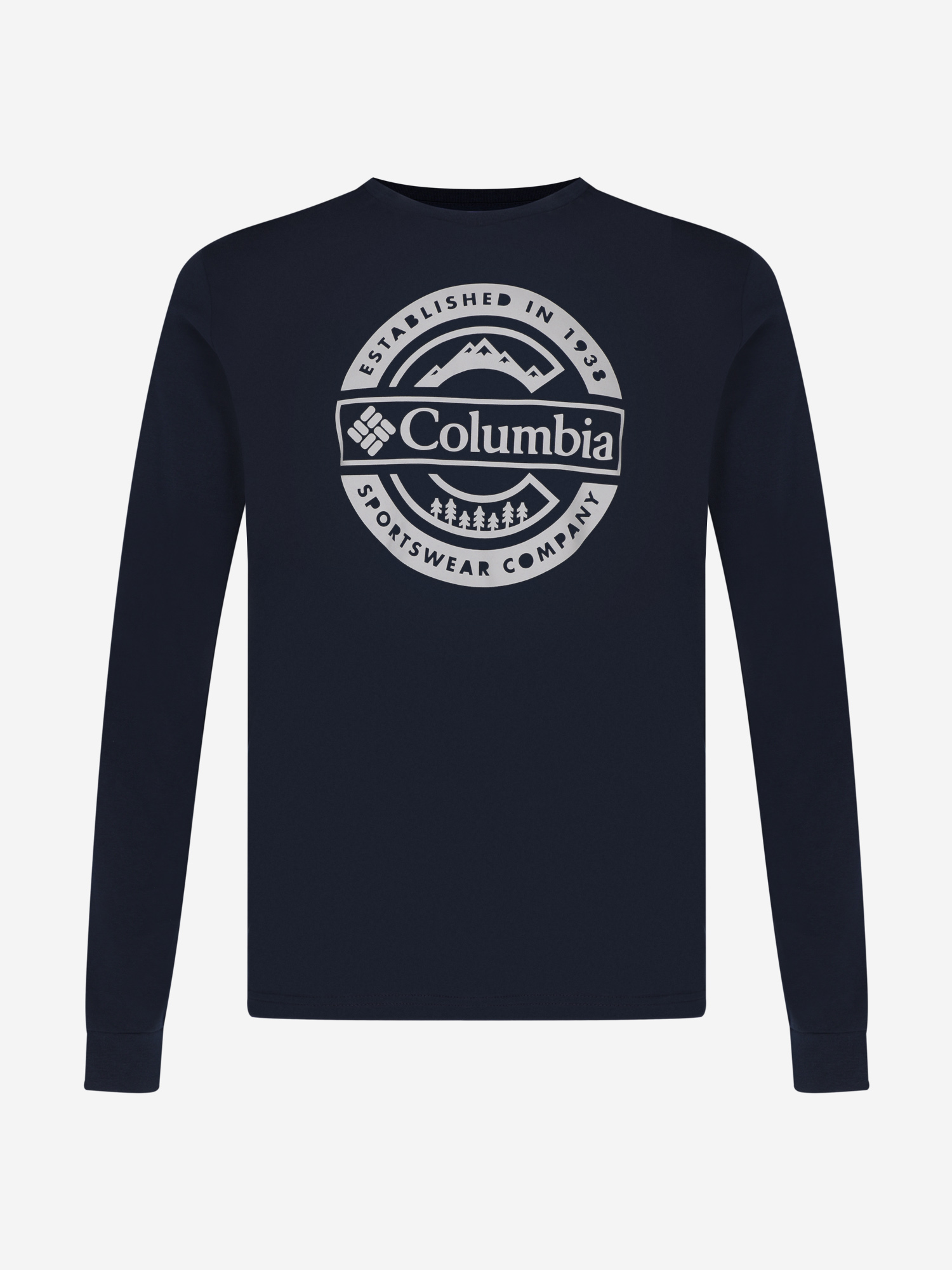 фото Лонгслив мужской columbia csc seasonal logo ls tee, синий