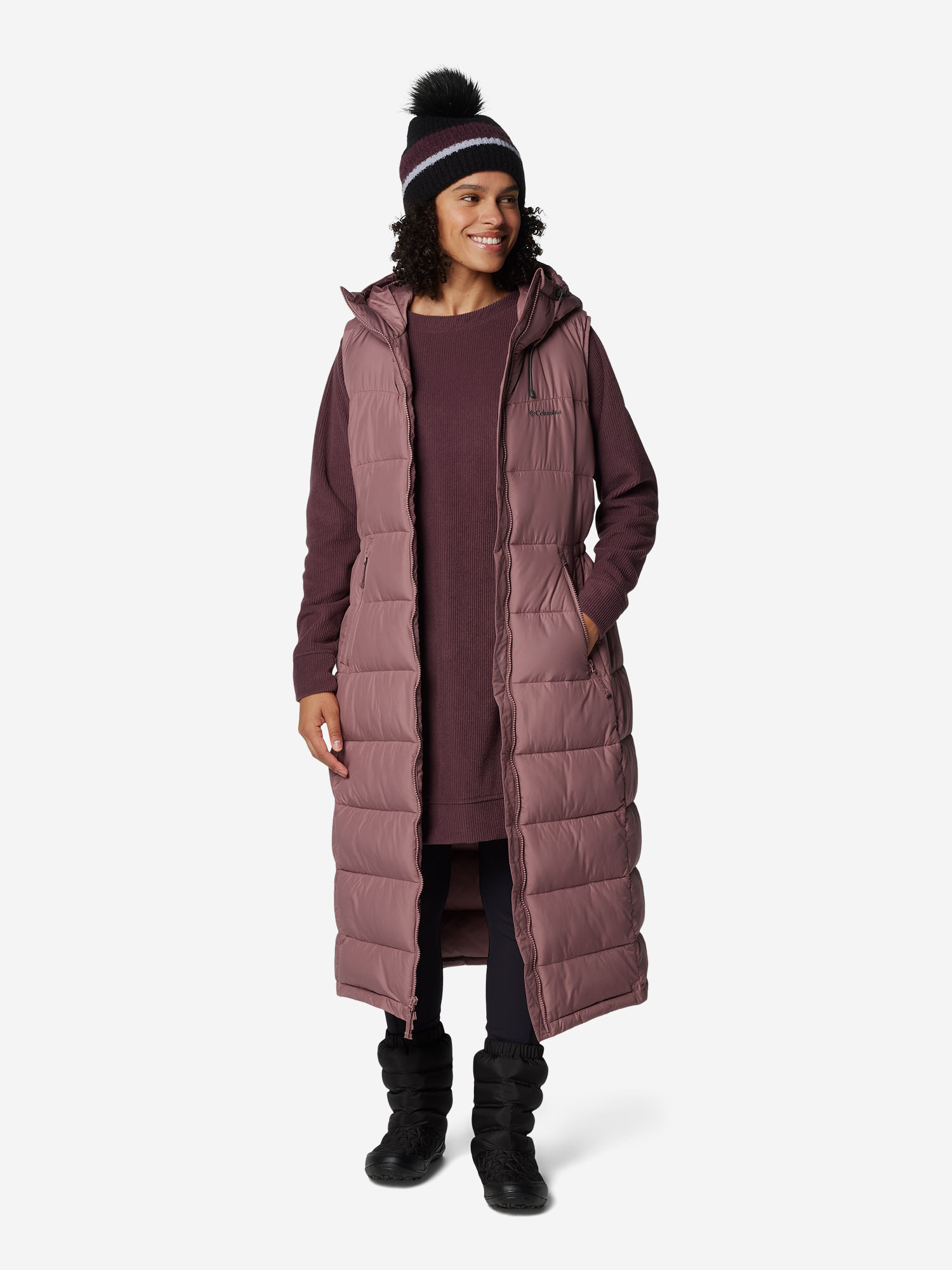 фото Жилет утепленный женский columbia pike lake long vest, розовый