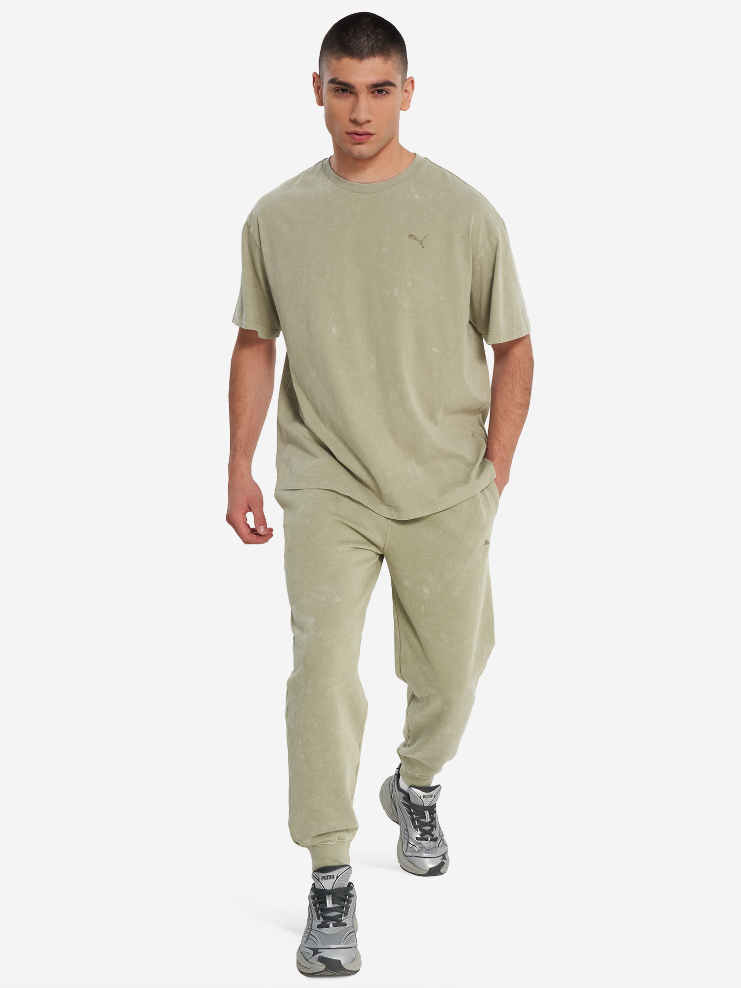 фото Брюки флисовые мужские puma ess elevated, зеленый