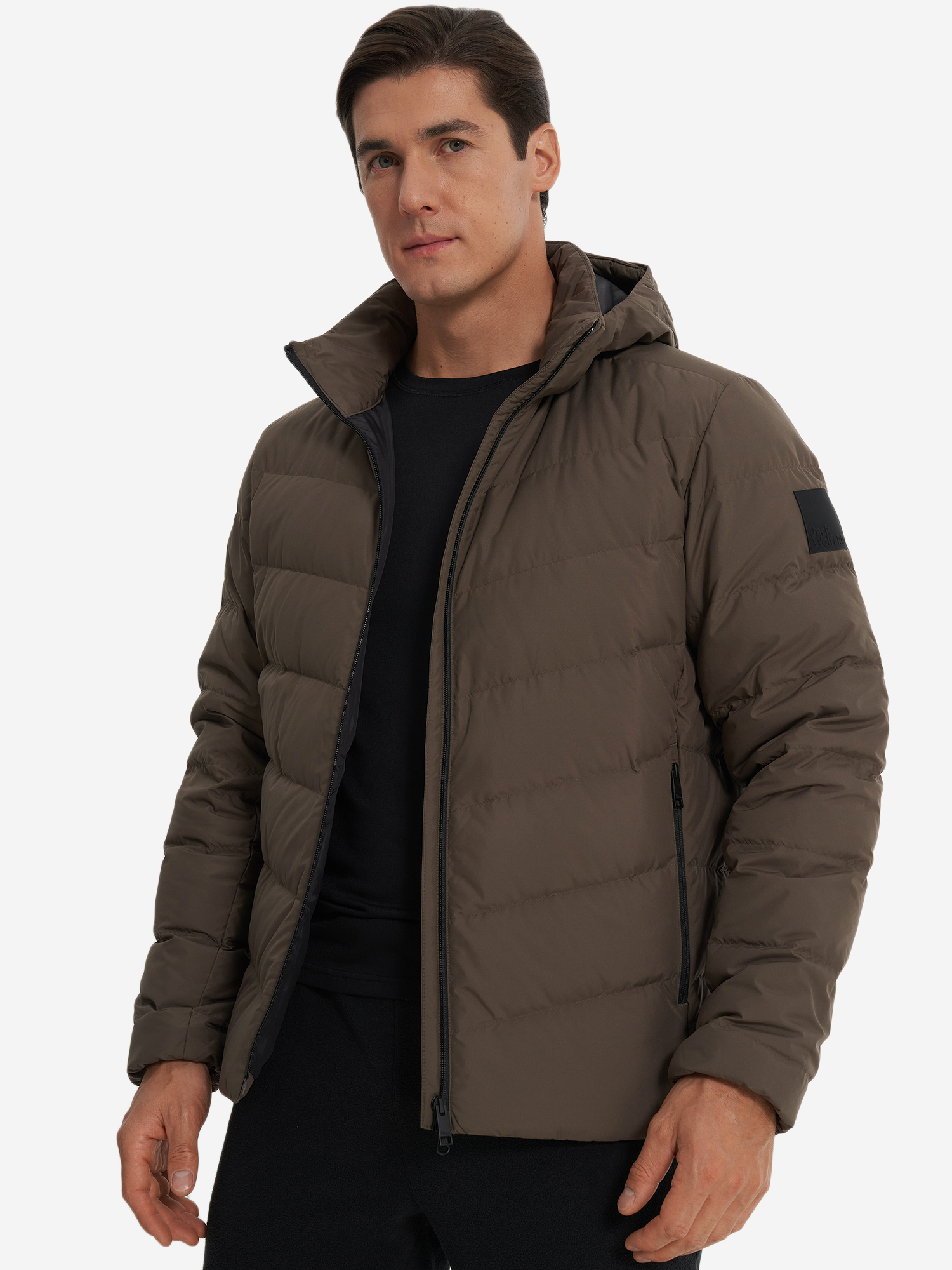 фото Пуховик мужской jack wolfskin colonius, коричневый