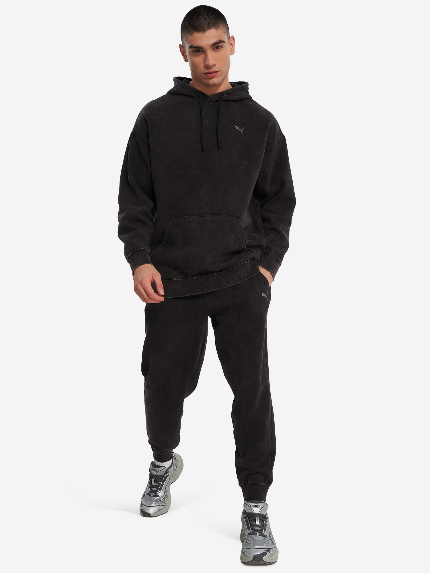 фото Худи мужское puma ess elevated, черный