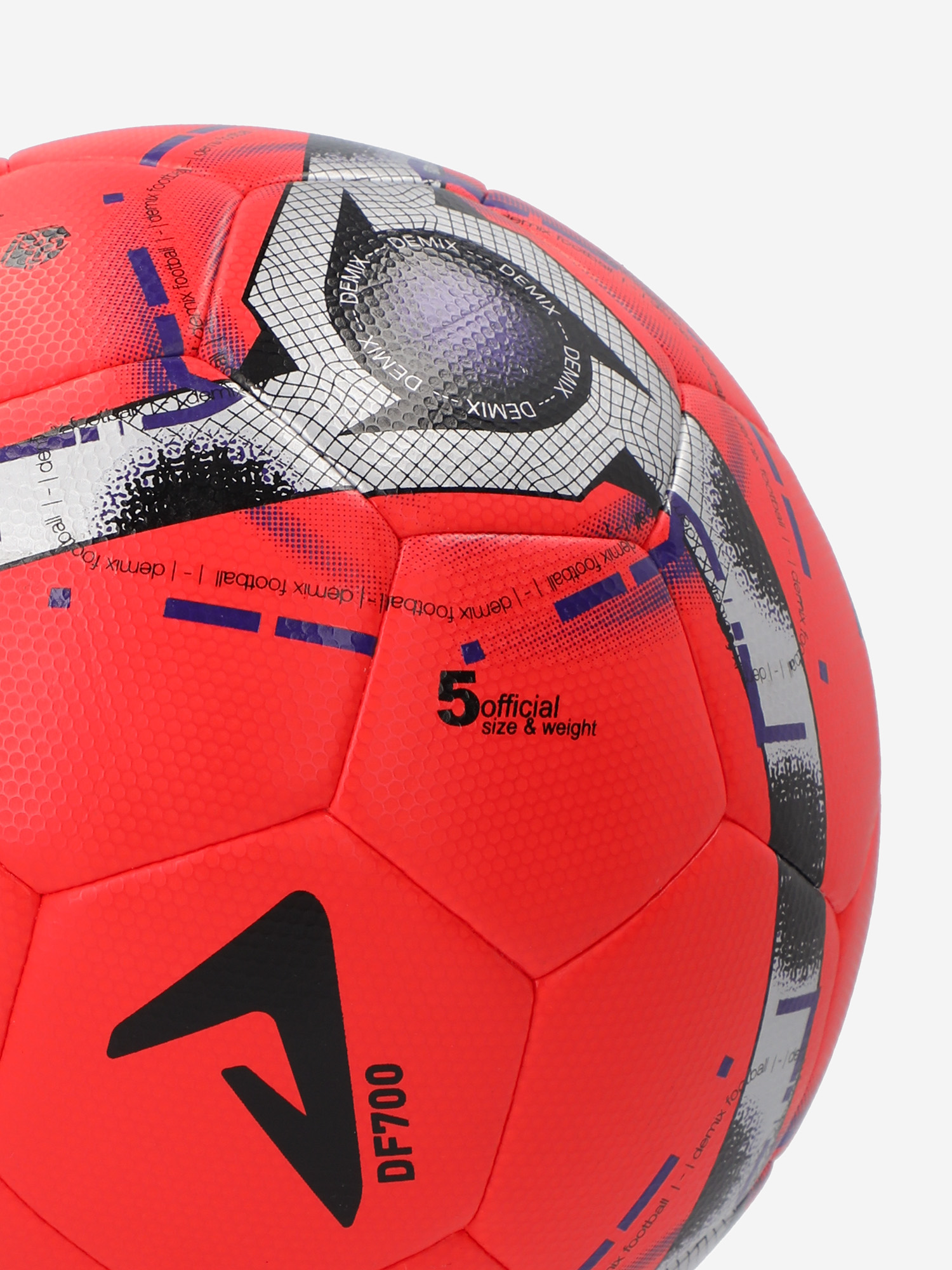 фото Мяч футбольный demix df700 hybrid fifa quality, красный