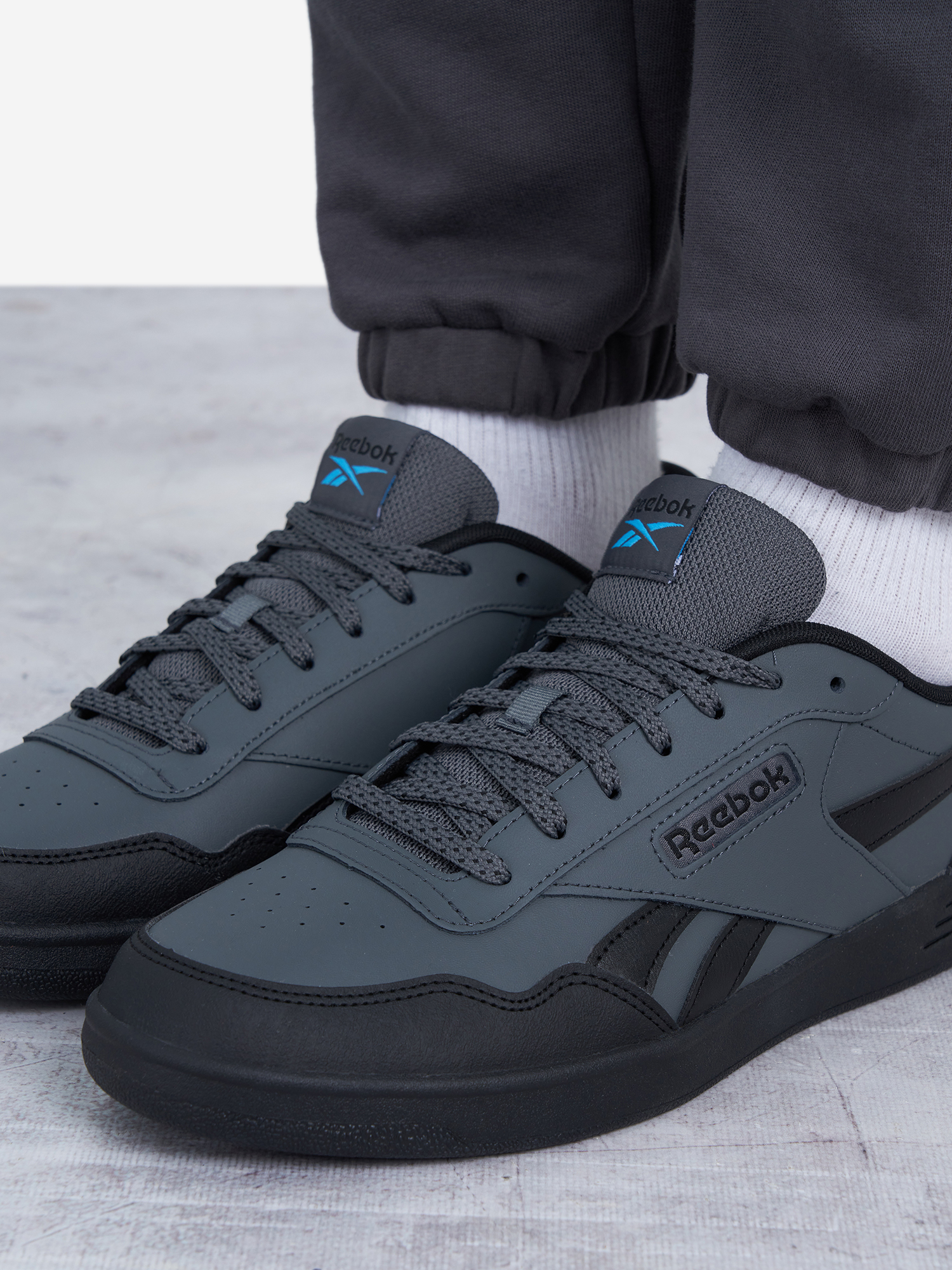 фото Кеды мужские reebok court advance, серый