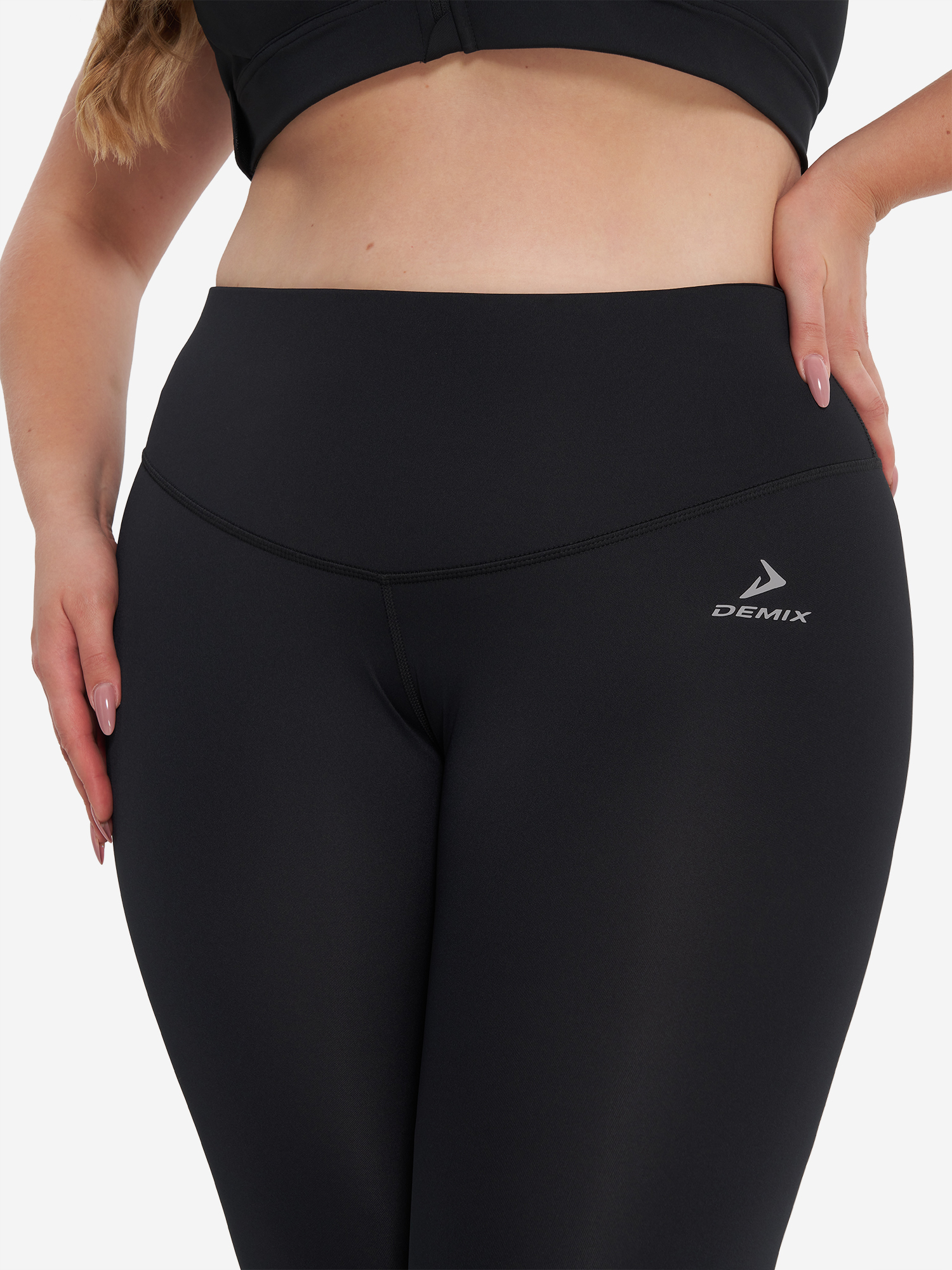 фото Бриджи женские demix, plus size, черный