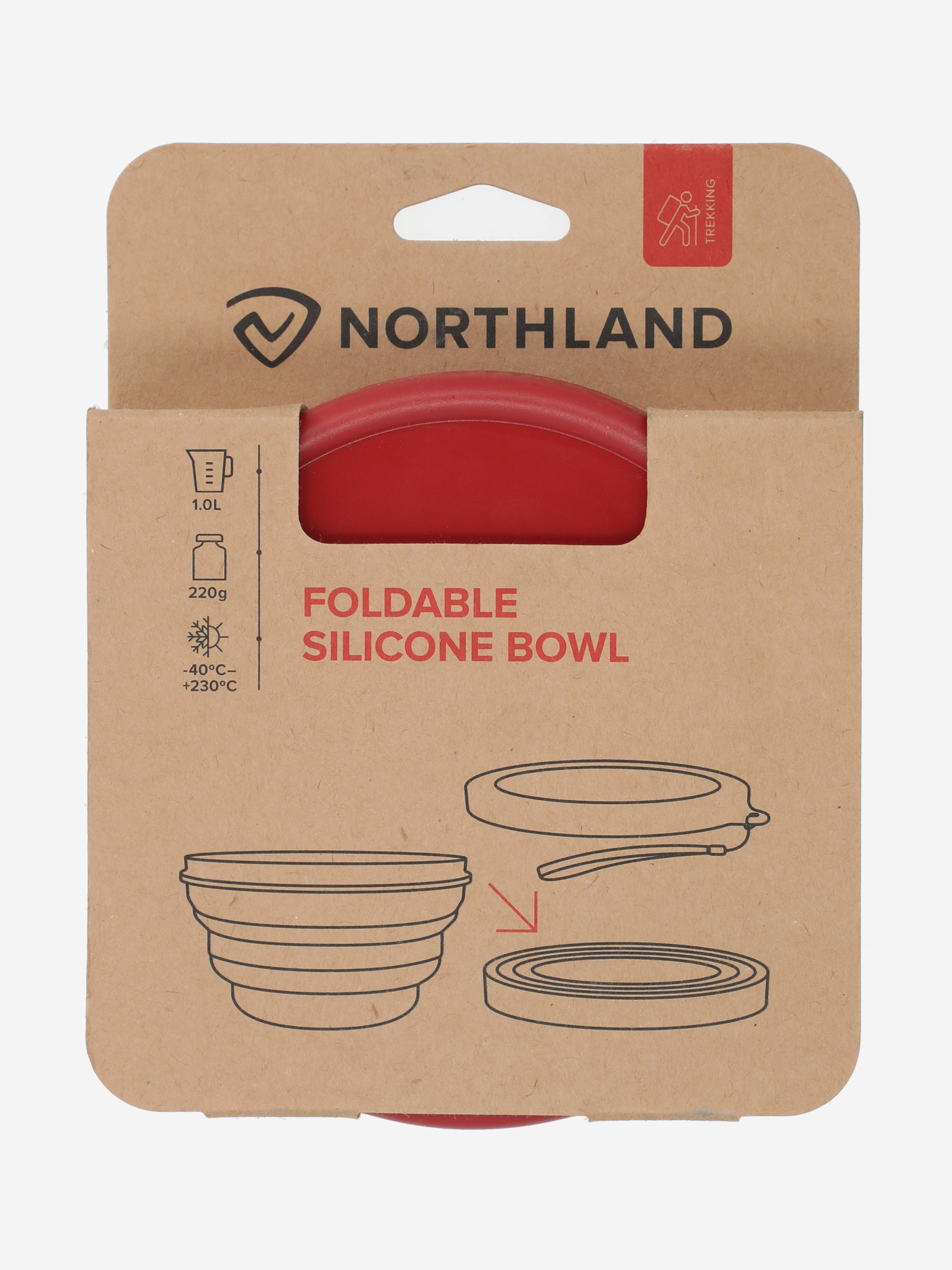 фото Миска складная  northland  1л, красный