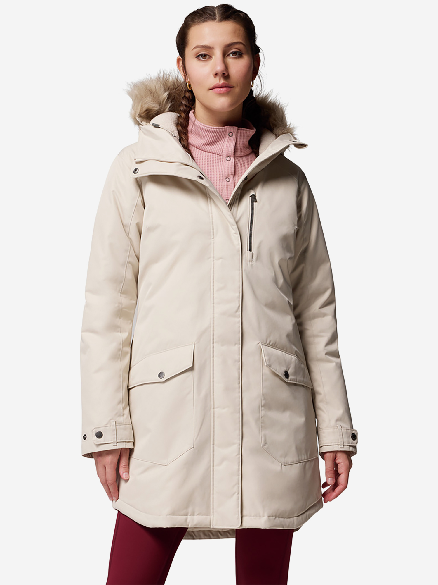 фото Парка женская columbia suttle mountain long insulated jacket, бежевый