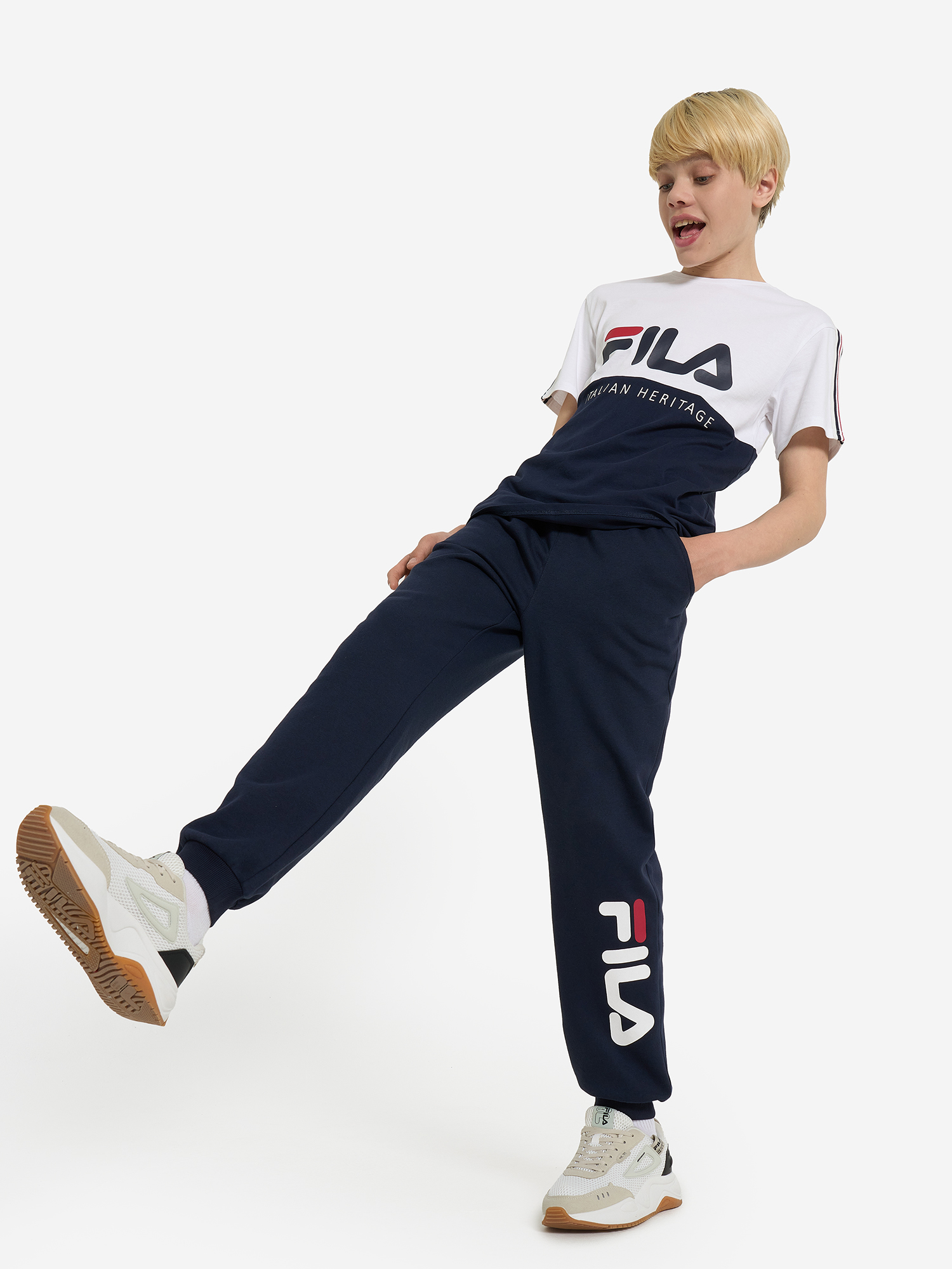 фото Брюки для мальчиков fila, синий