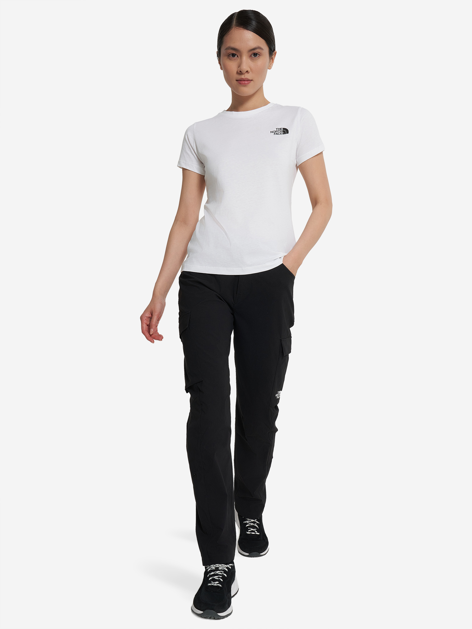 фото Футболка женская the north face box nse slim, белый