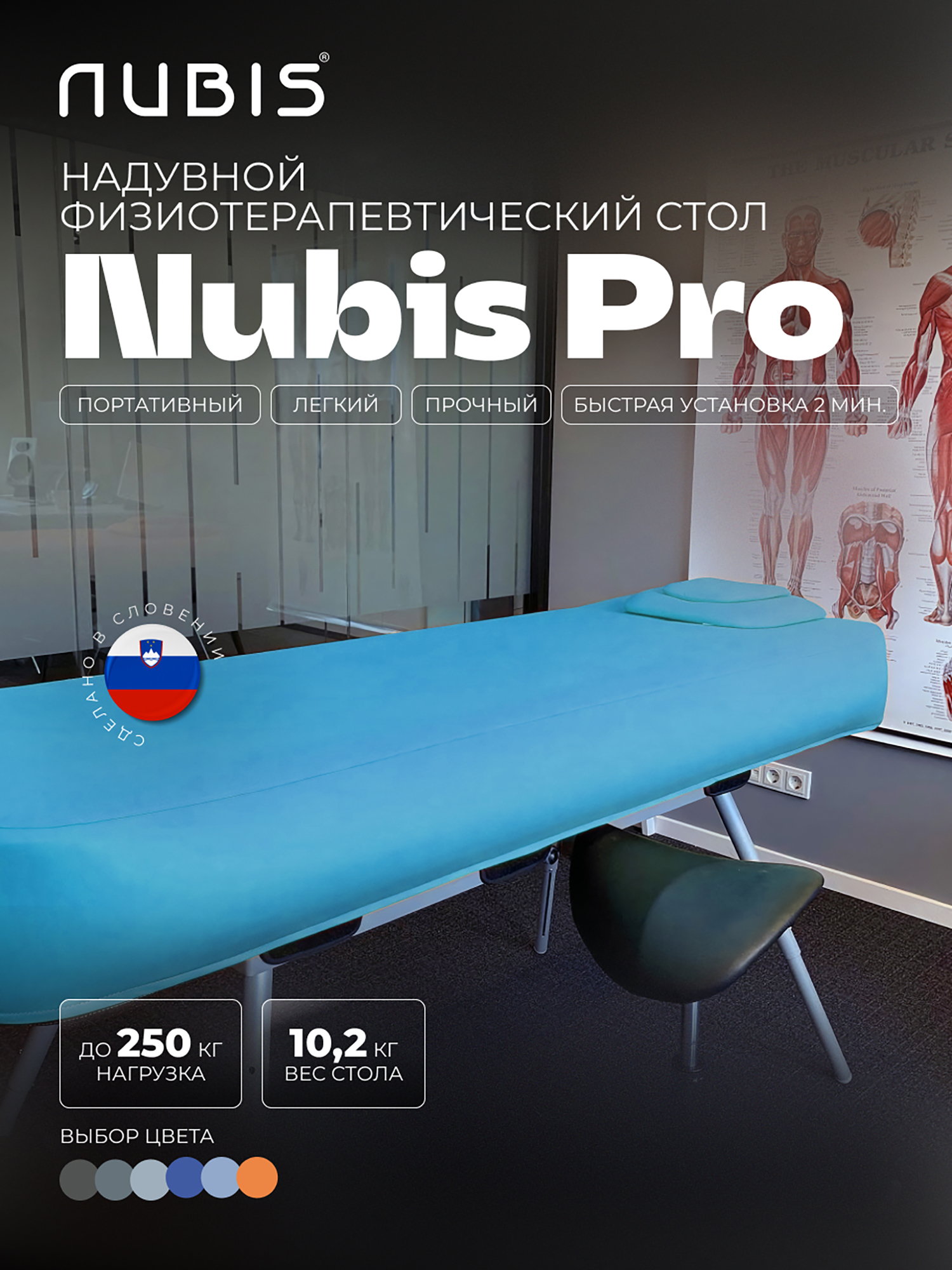 Переносной стол для массажа NUBIS PRO DARK BLUE голубой 190 х 75 см с электрическим насосом, Голубой
Переносной стол для массажа NUBIS PRO DARK BLUE голубой 190 х 75 см с электрическим насосом, Голубой