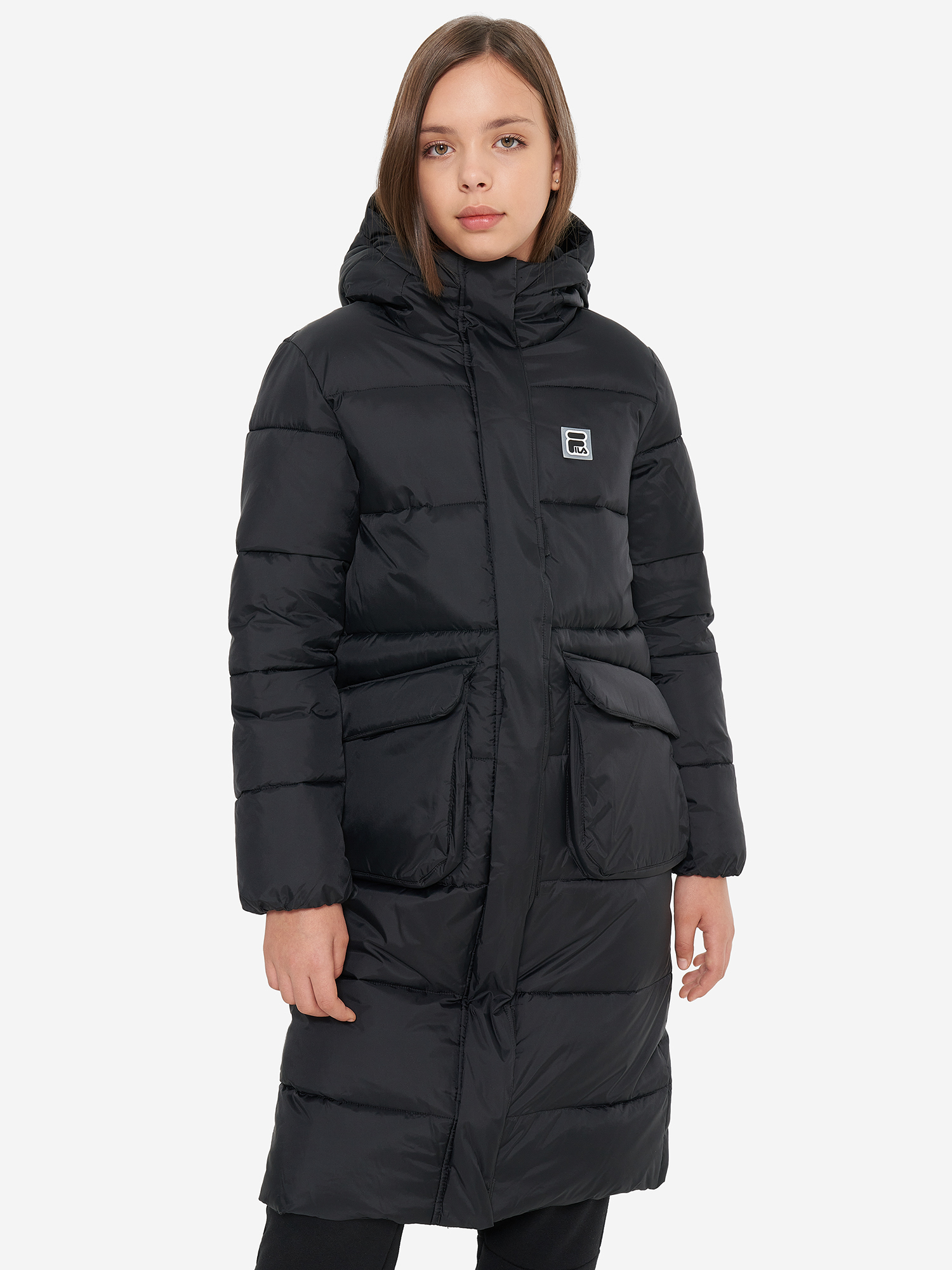 фото Пальто утепленное для девочек fila, черный