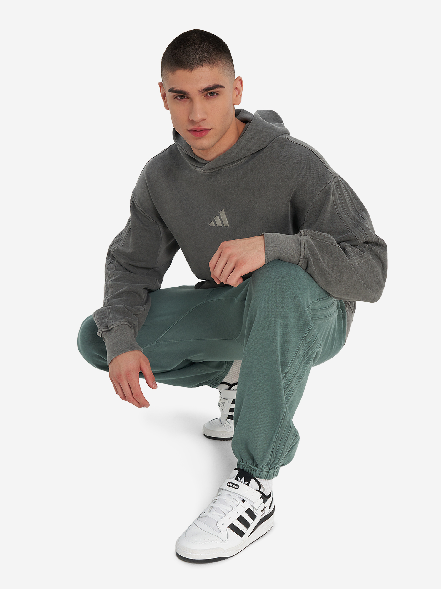 фото Худи мужское adidas, серый