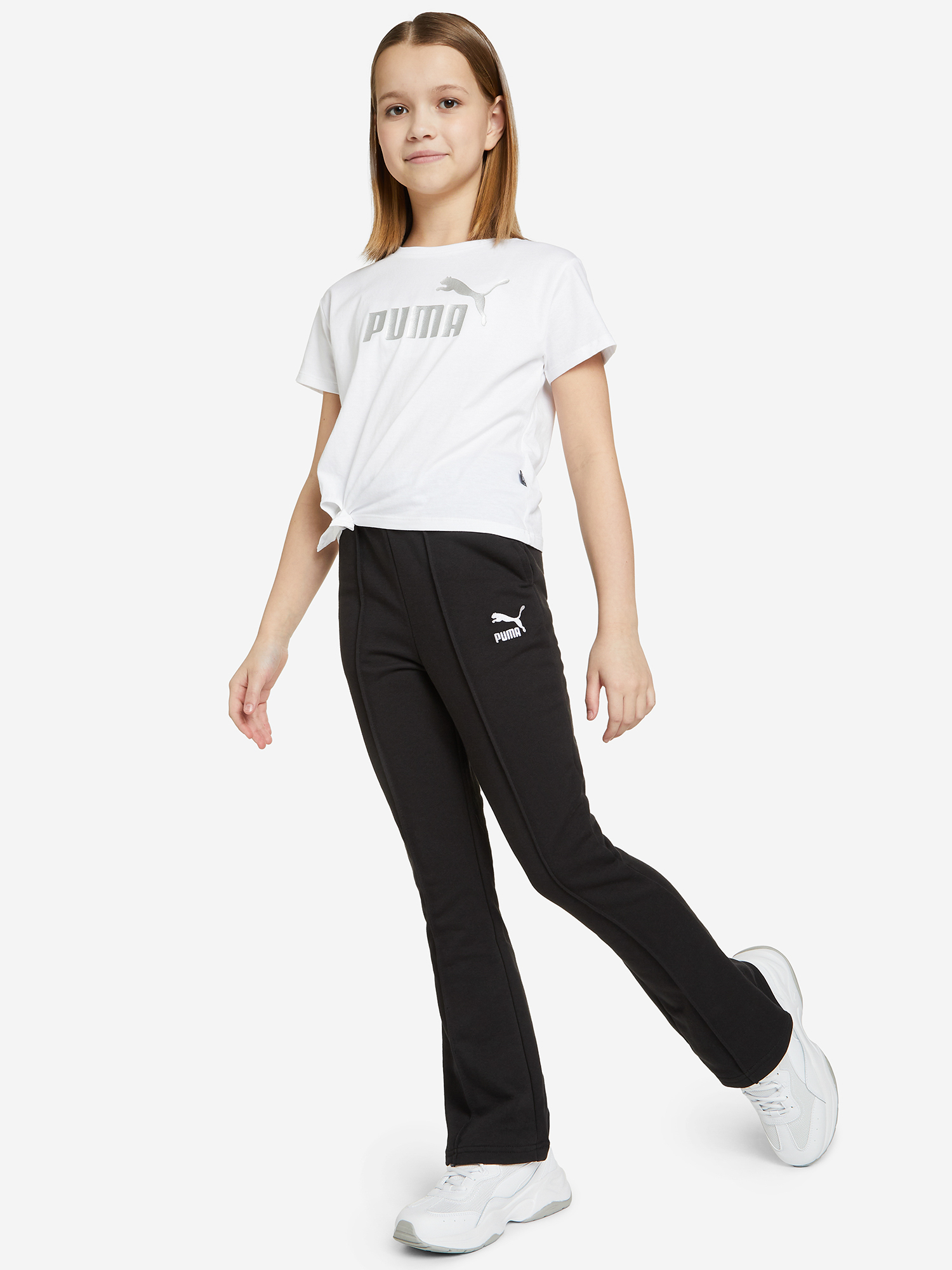 фото Брюки для девочек puma classics, черный