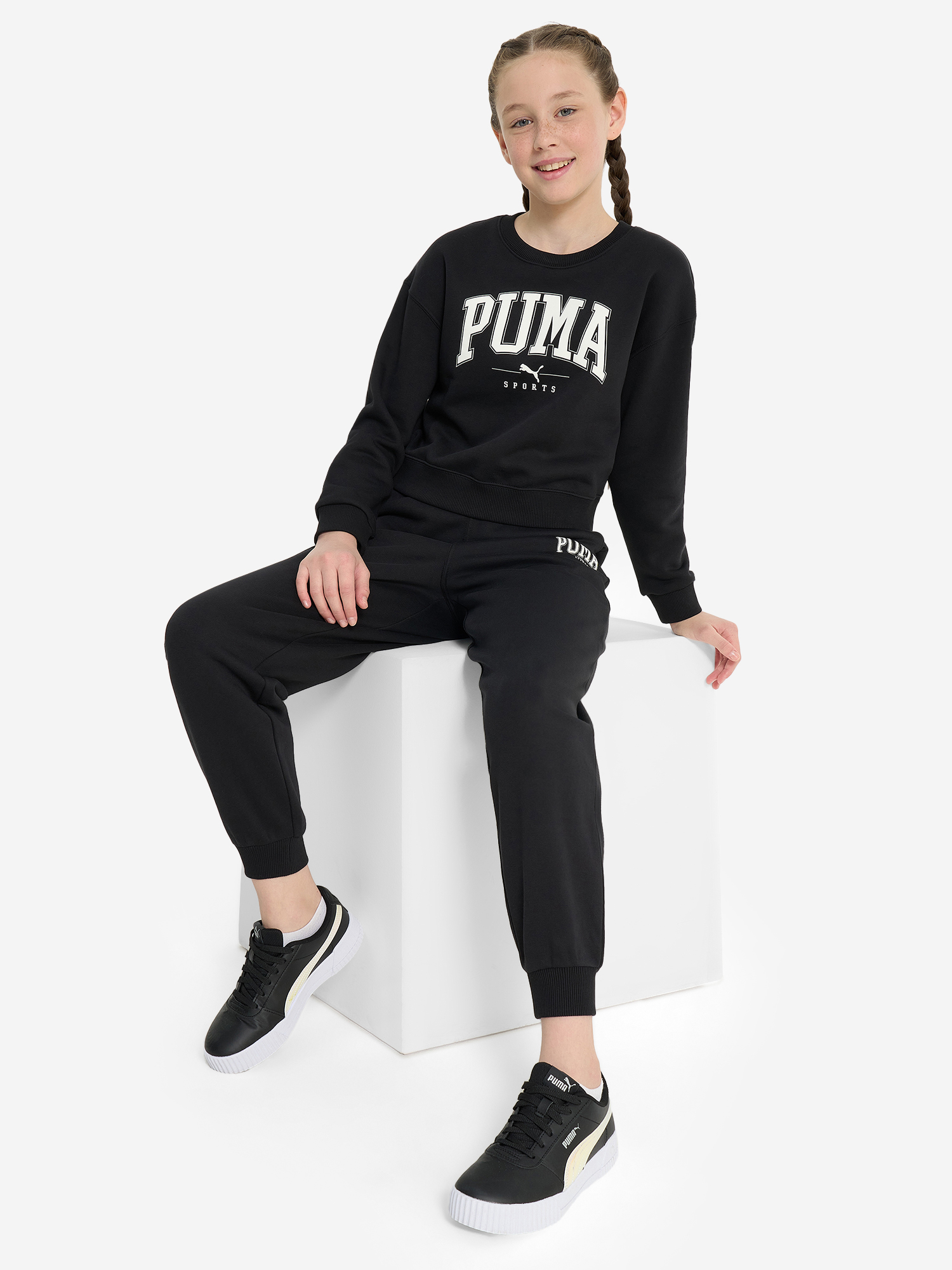 фото Худи для девочек puma ess+ block, черный