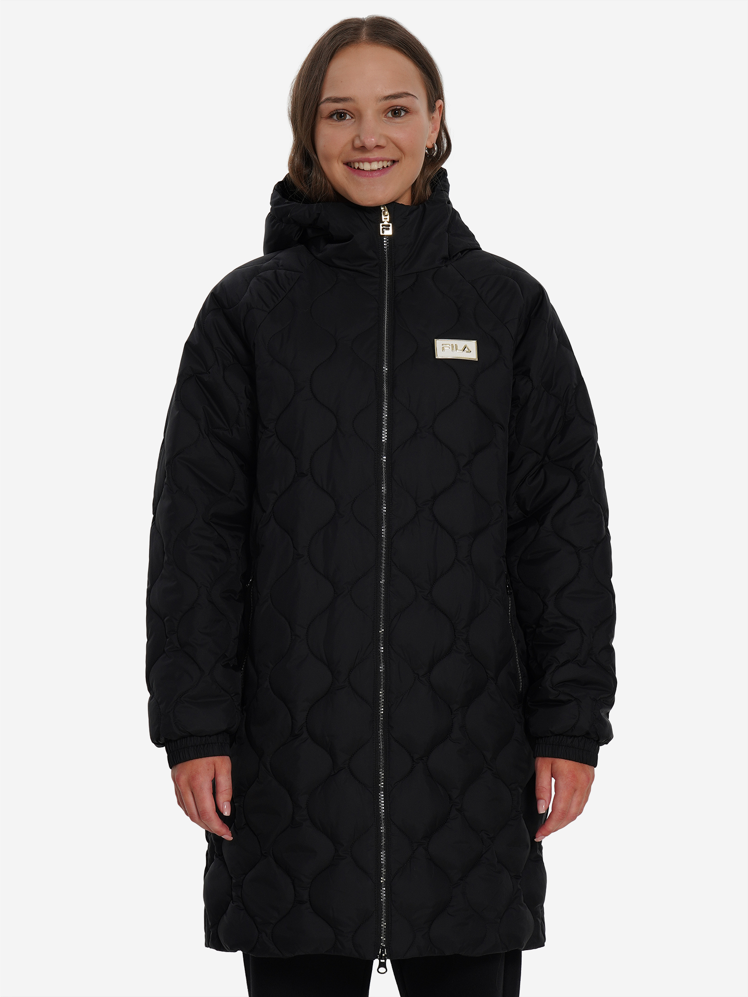 фото Пальто утепленное для девочек fila, черный
