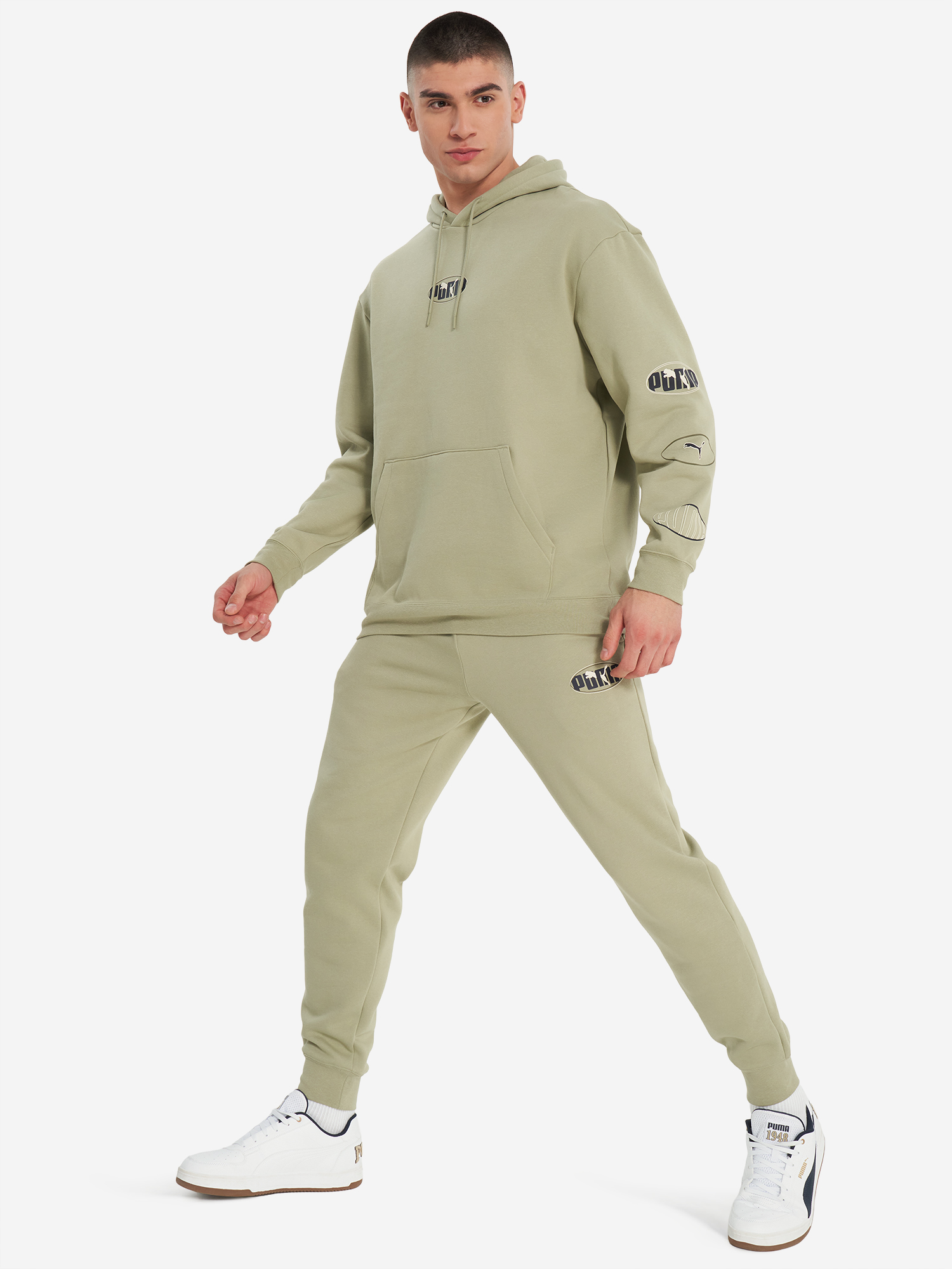 фото Худи мужское puma ess logo lab execution, зеленый