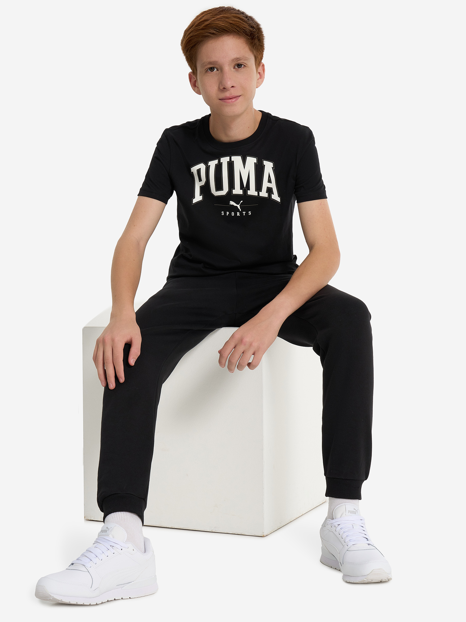 фото Футболка для мальчиков puma squad big graphic, черный