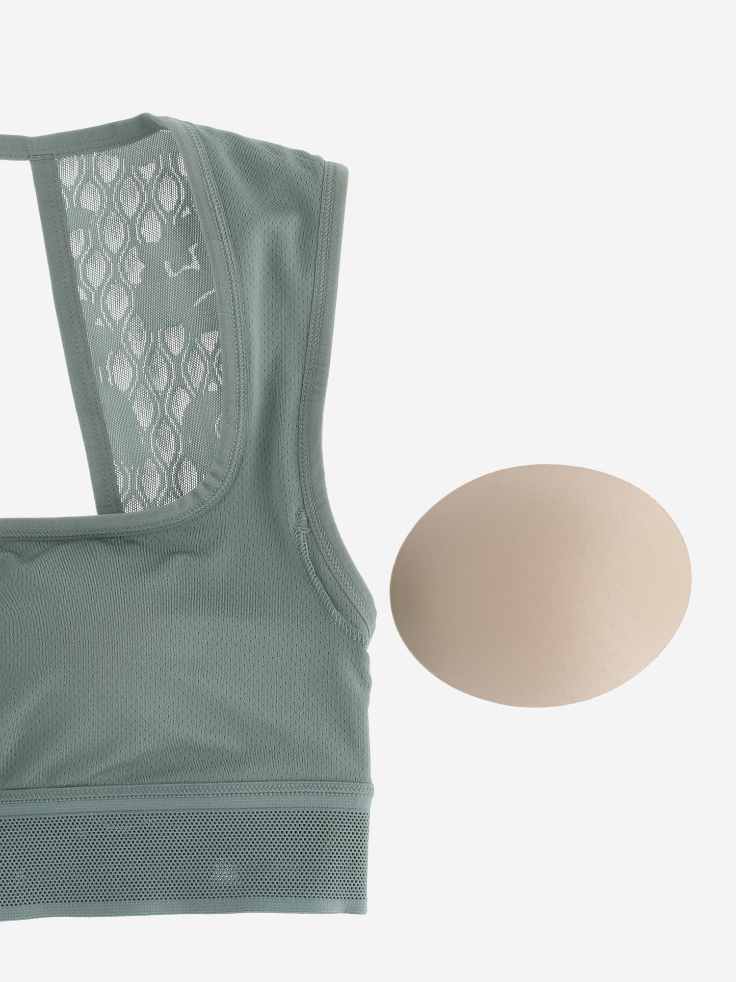 фото Топ бра спортивный puma move lace bra, зеленый