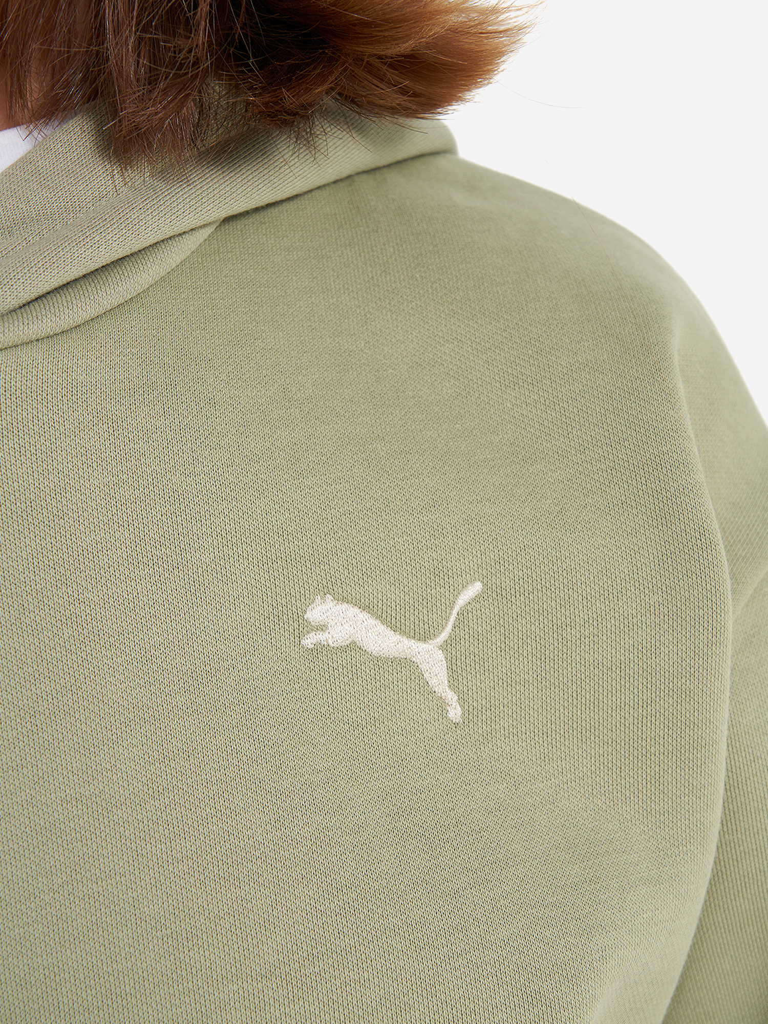 фото Худи для девочек puma tape relaxed, зеленый