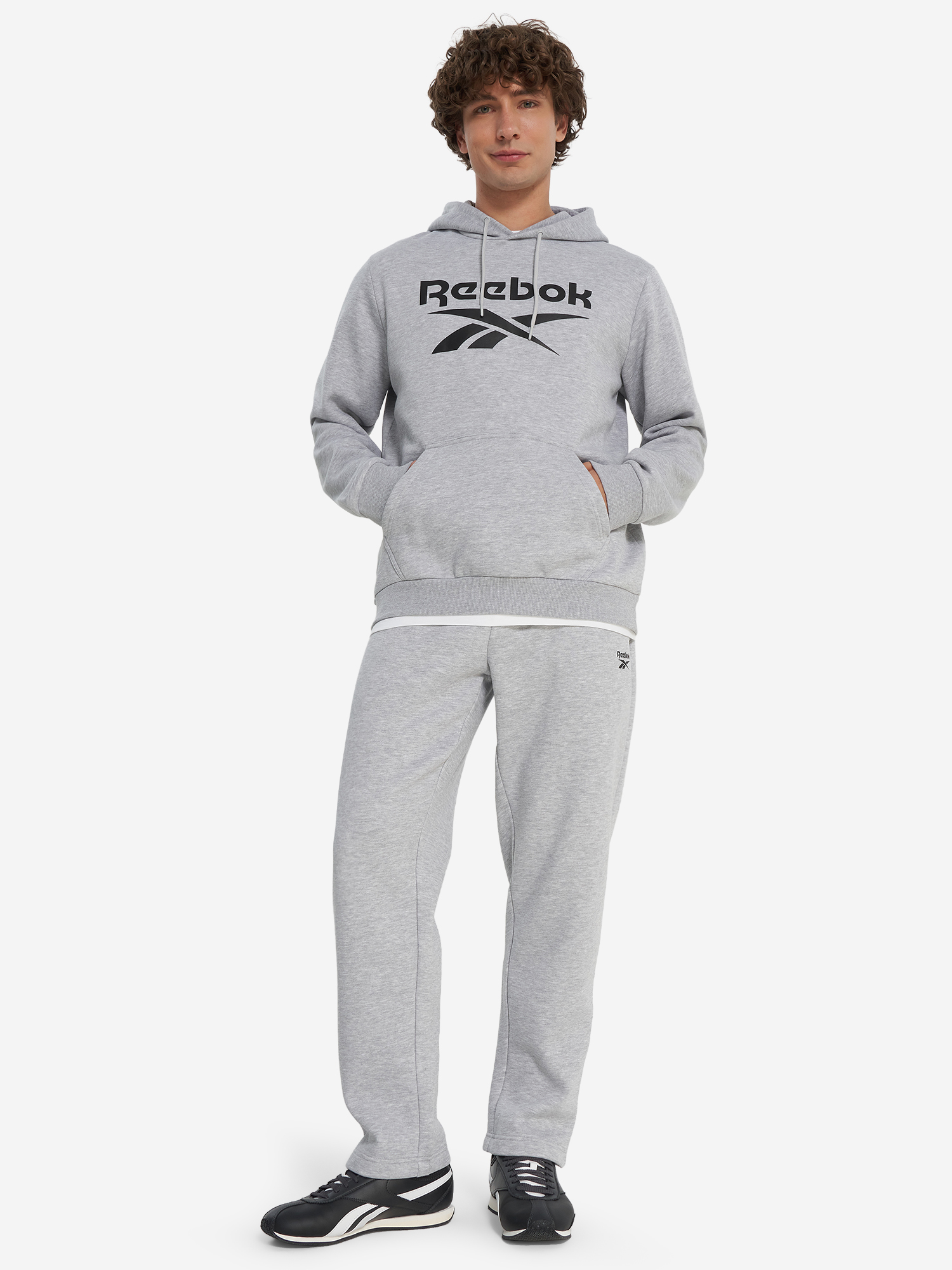 фото Худи мужское reebok victor, серый