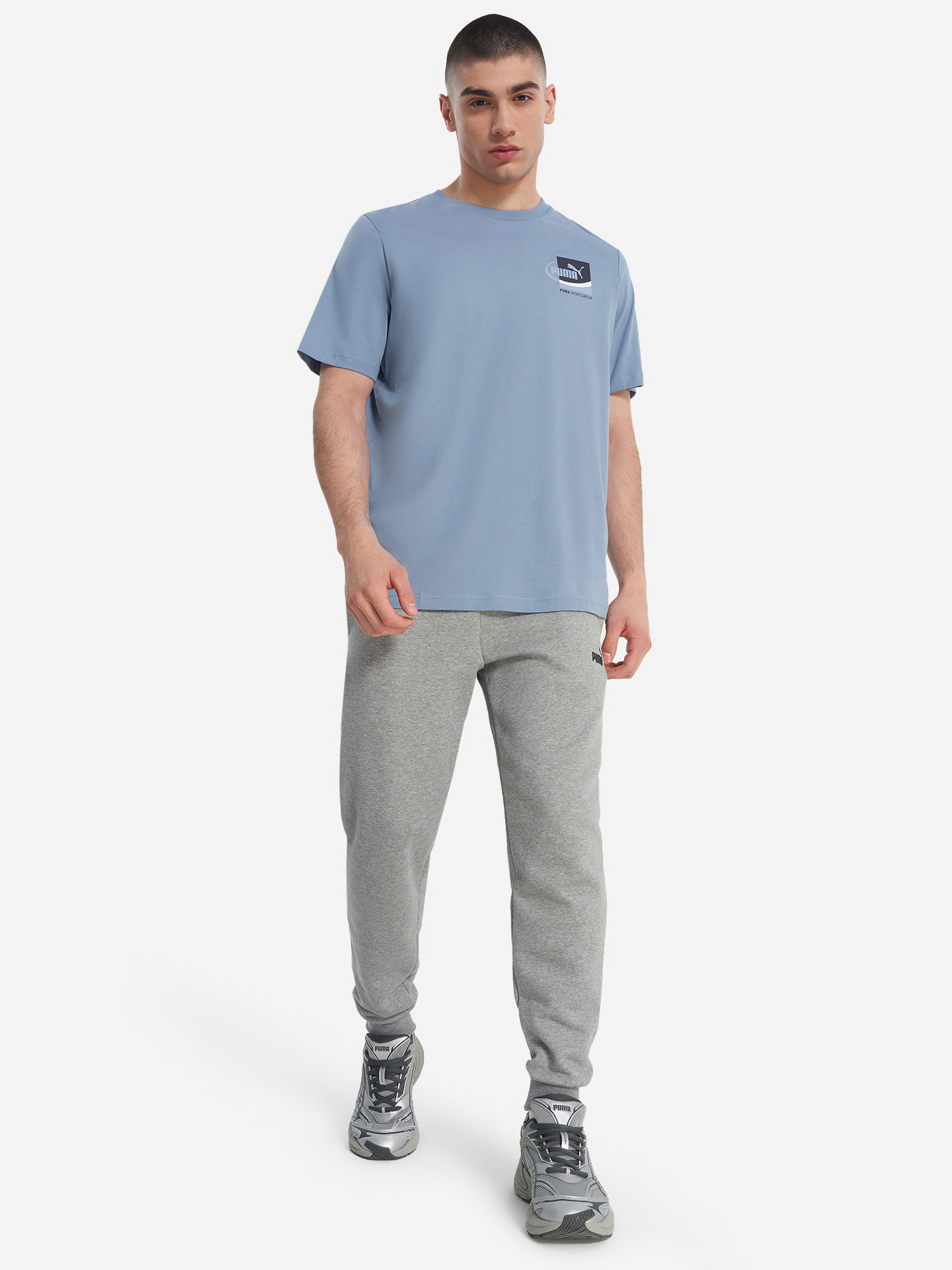 фото Футболка мужская puma graphic, голубой