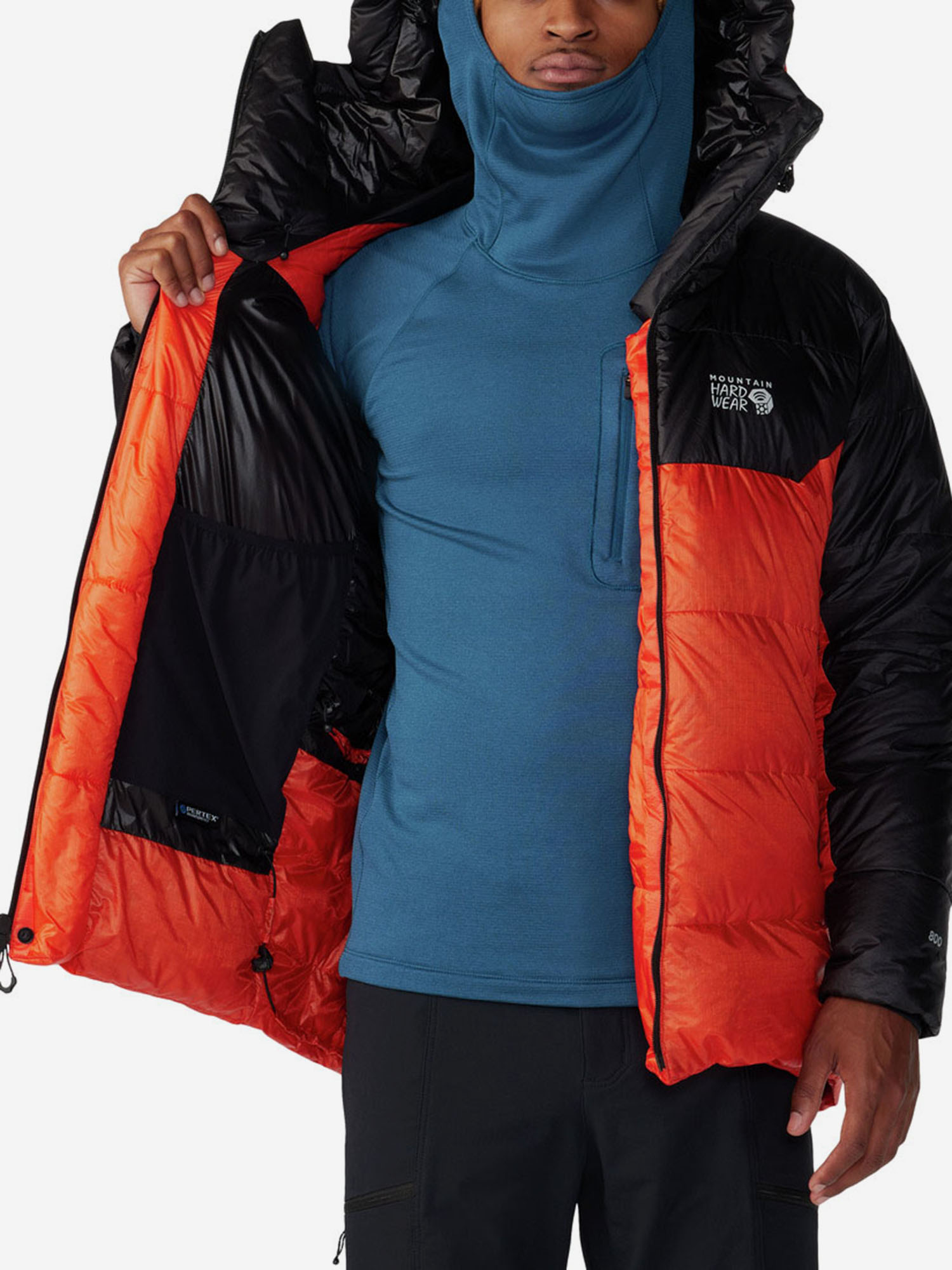 фото Пуховик мужской mountain hardwear phantom belay, оранжевый