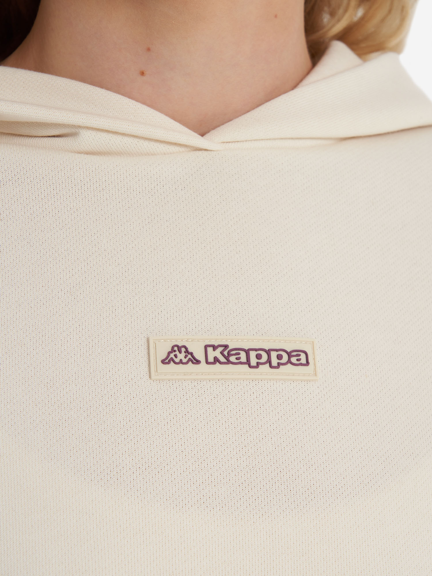 фото Худи женское оверсайз kappa, бежевый