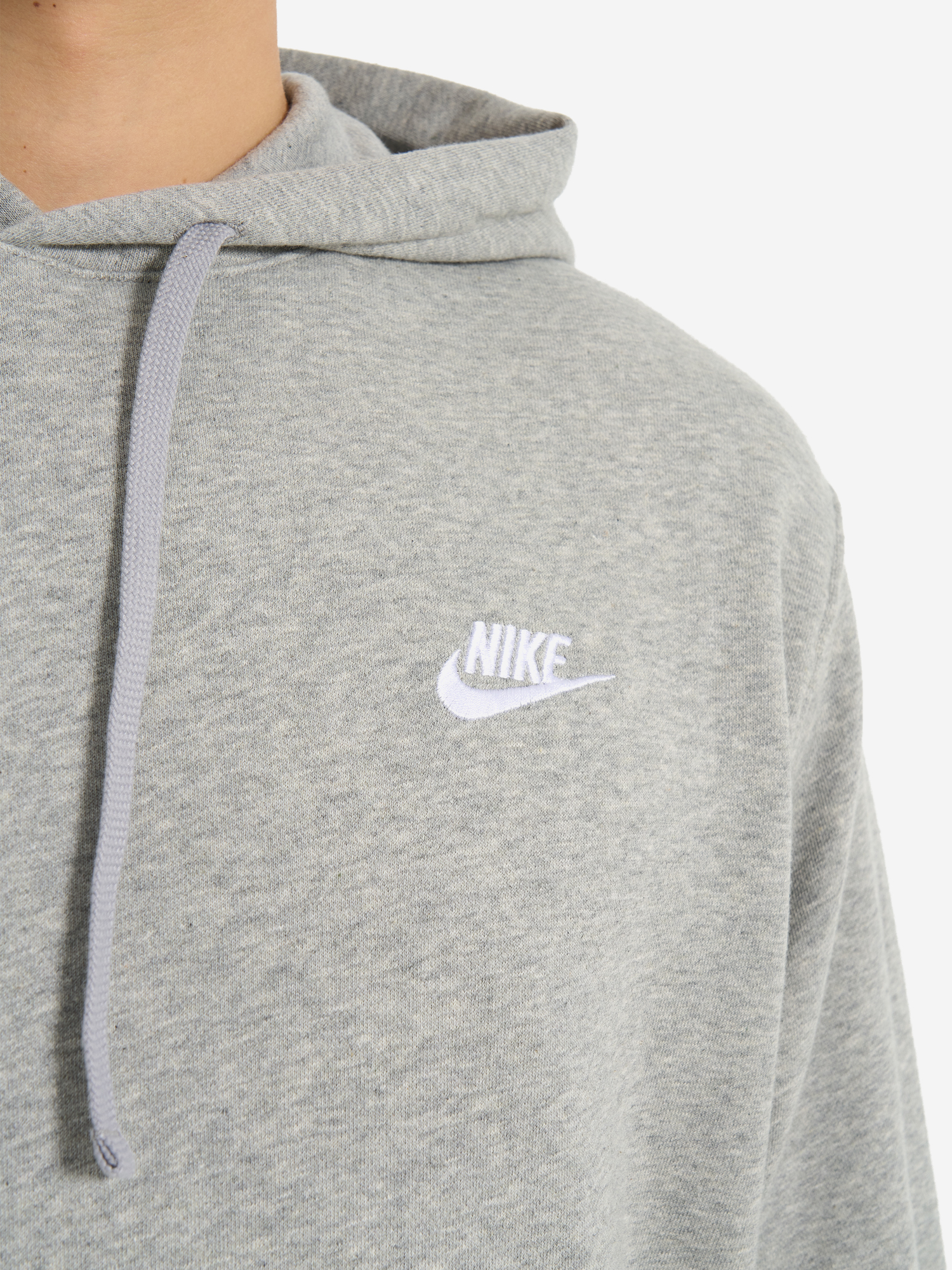 фото Худи мужское nike club hoodie, серый