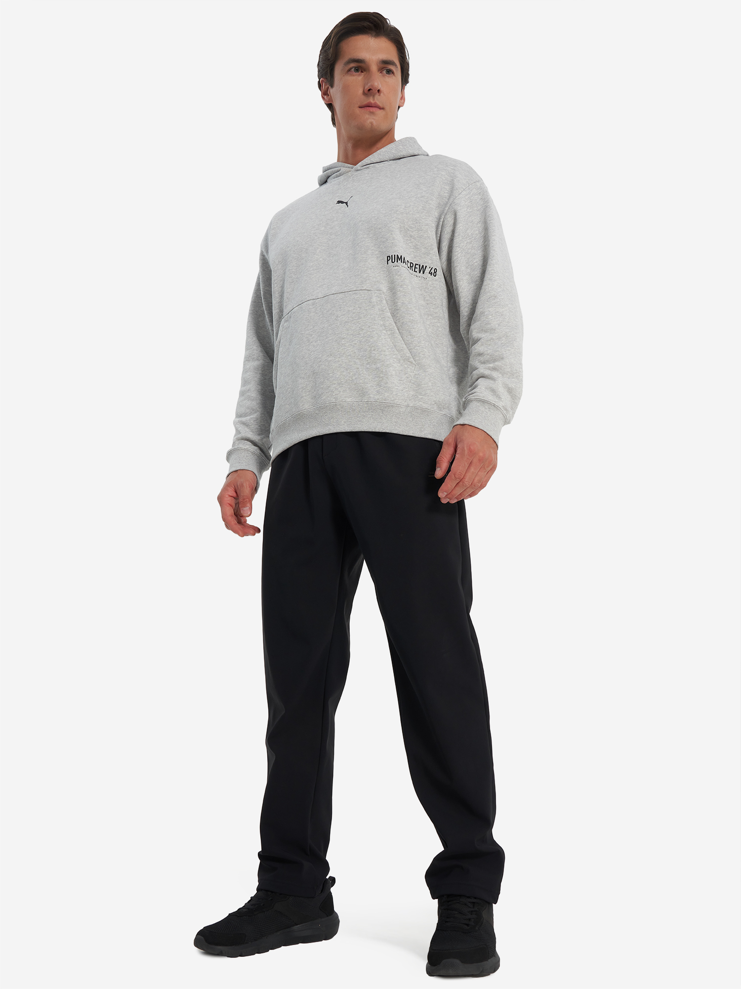 фото Худи мужское puma graphic french terry, серый